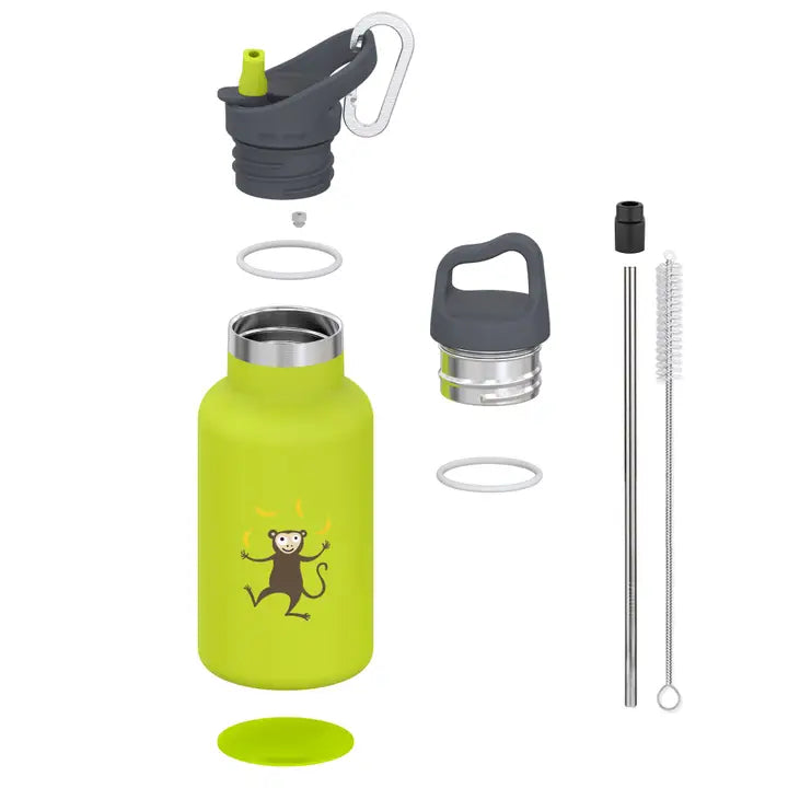 Kinder Trinkflasche aus Edelstahl, Carl Oscar, 350ml - Limette