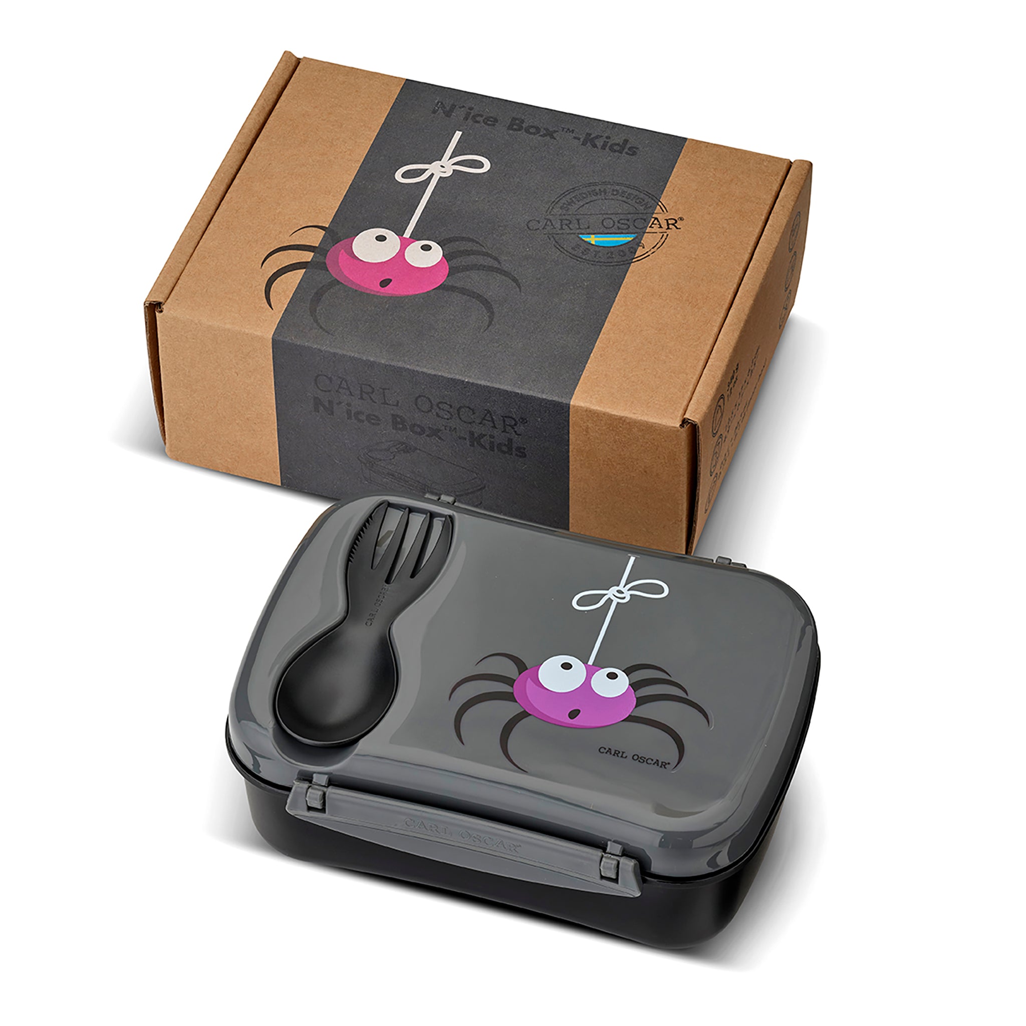 Brotdose mit Kühlakku & Besteck – Grau