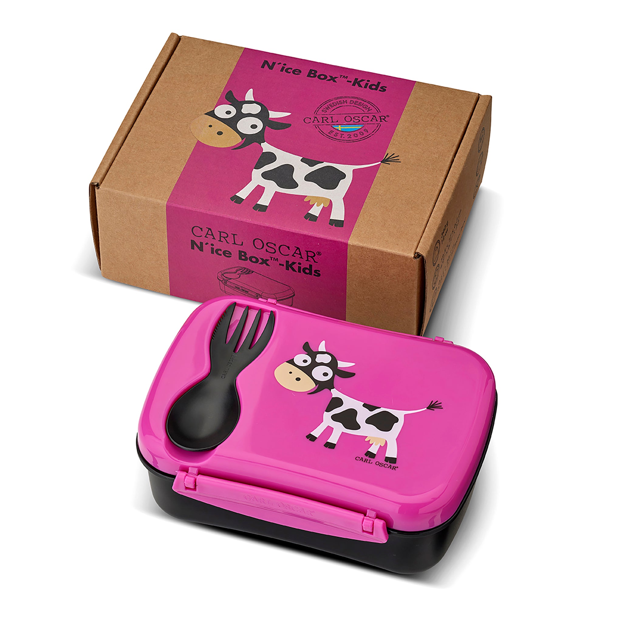 Brotdose mit Kühlakku & Besteck – Pink
