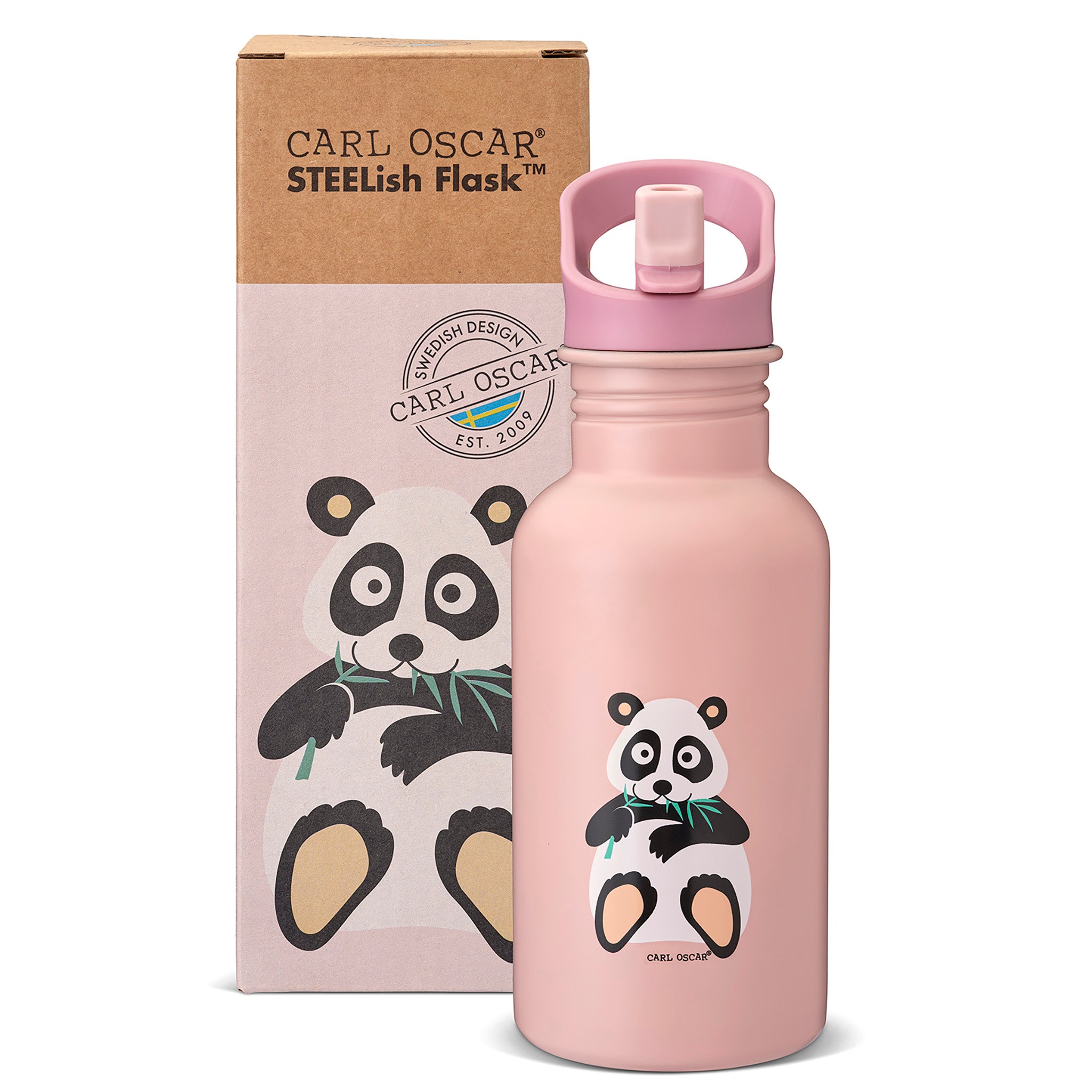Kinder Trinkflasche aus Edelstahl, Carl Oscar, 500 ml - Panda