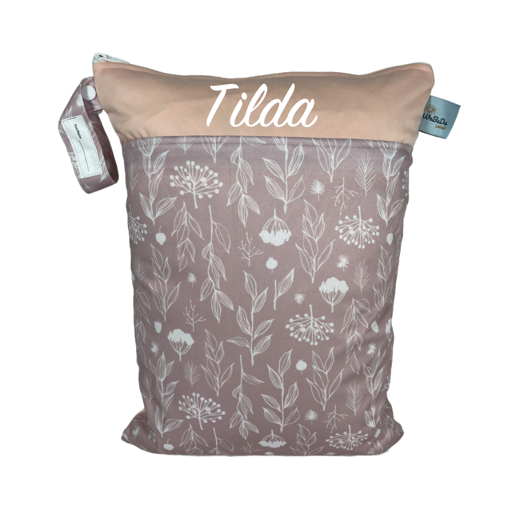 Wetbag „Zweige rosé“ - personalisiertes Geschenk