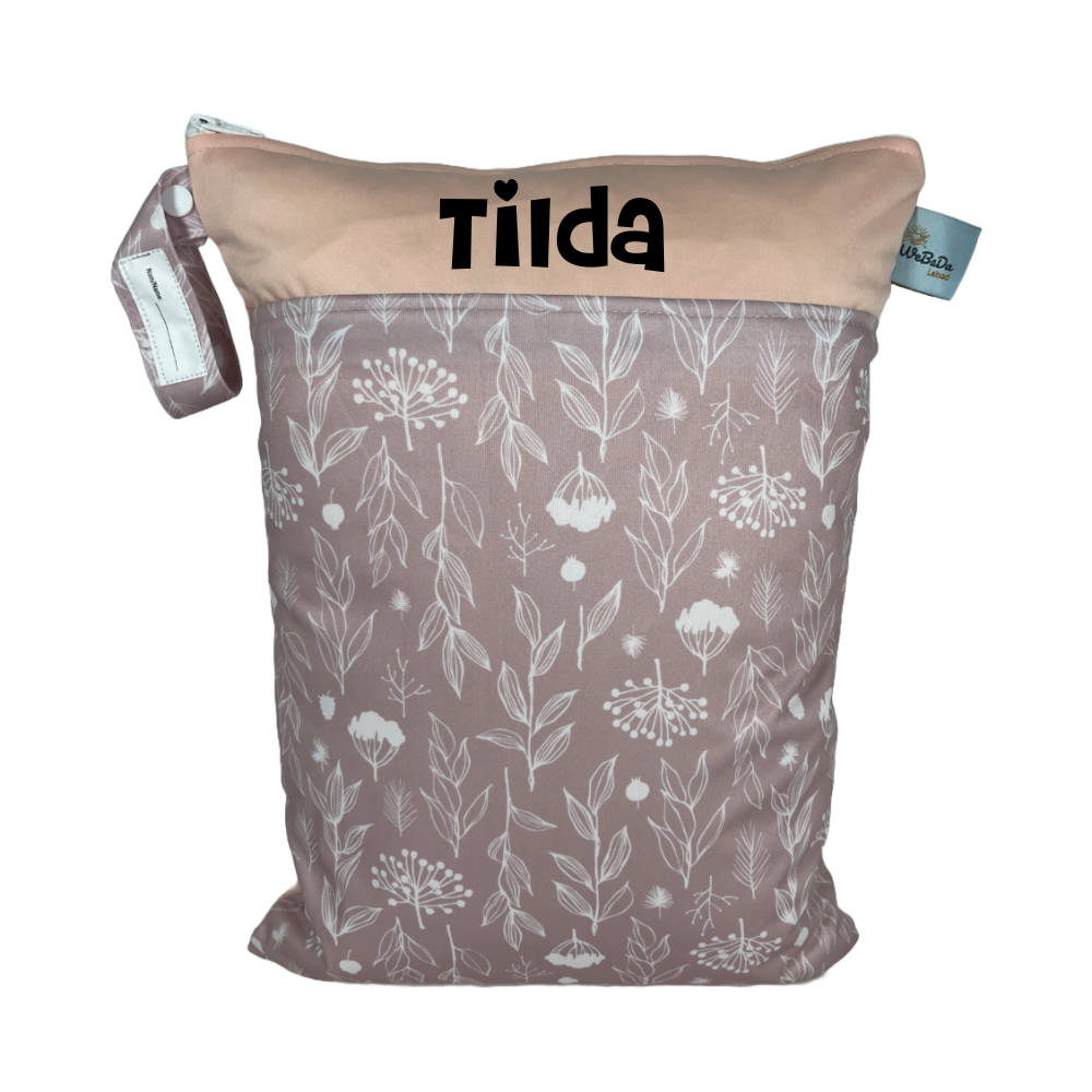 Wetbag „Zweige rosé“ - personalisiertes Geschenk