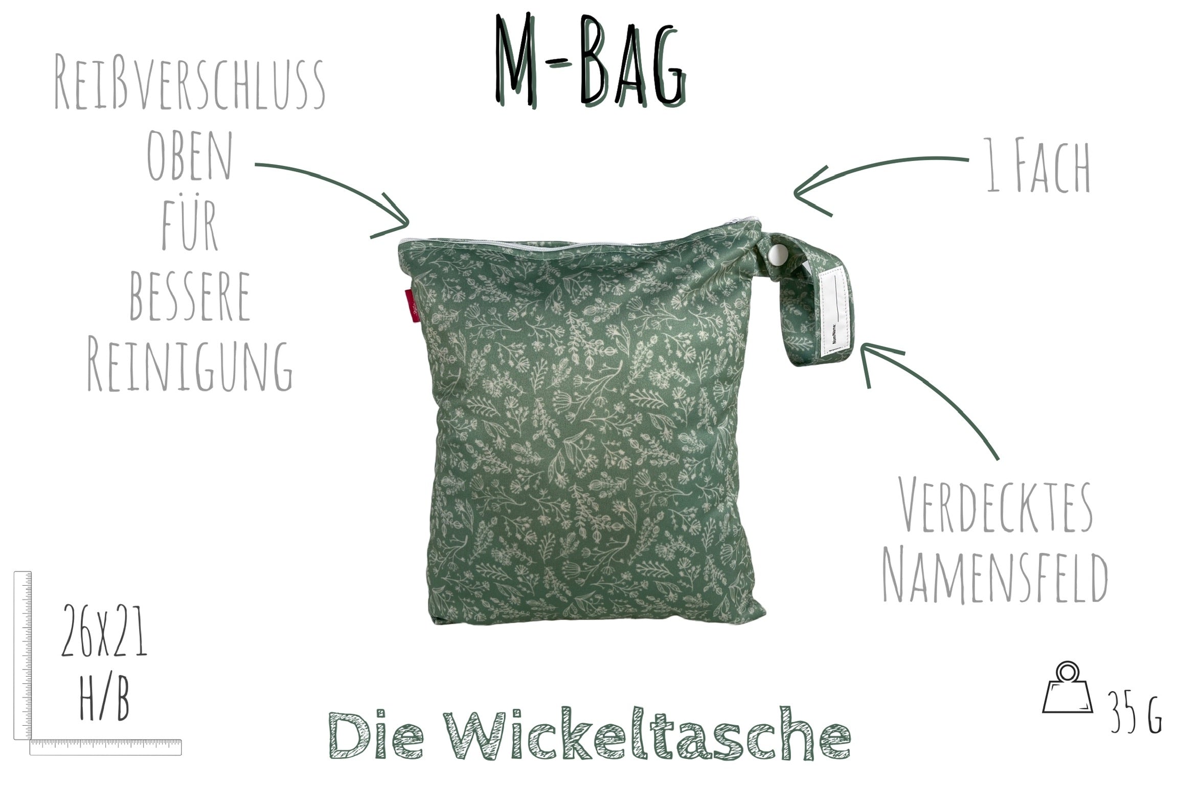 Wetbag Set „Zweige Salbei“ - 3 Wäschebeutel für Reise & Alltag