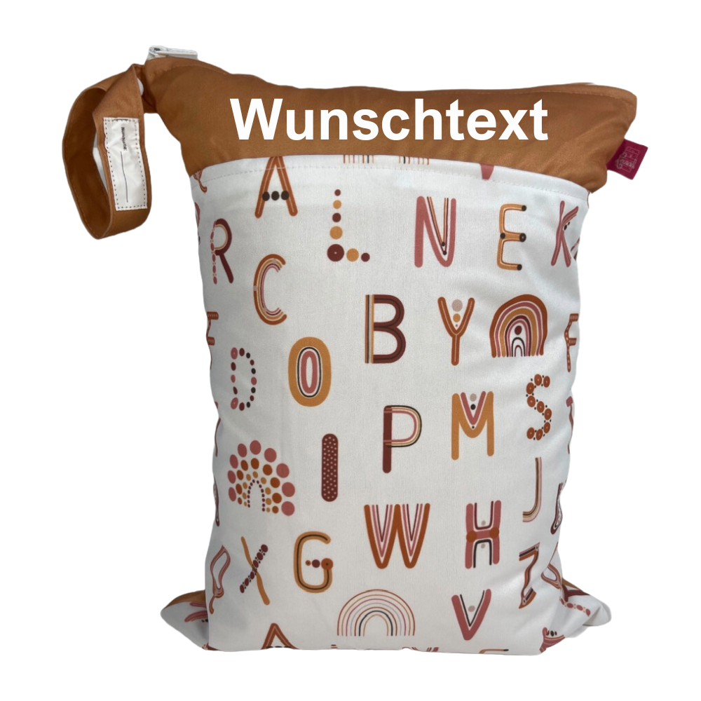 Große Wetbag "ABC"- personalisierbar - Nassbeutel für Badesachen