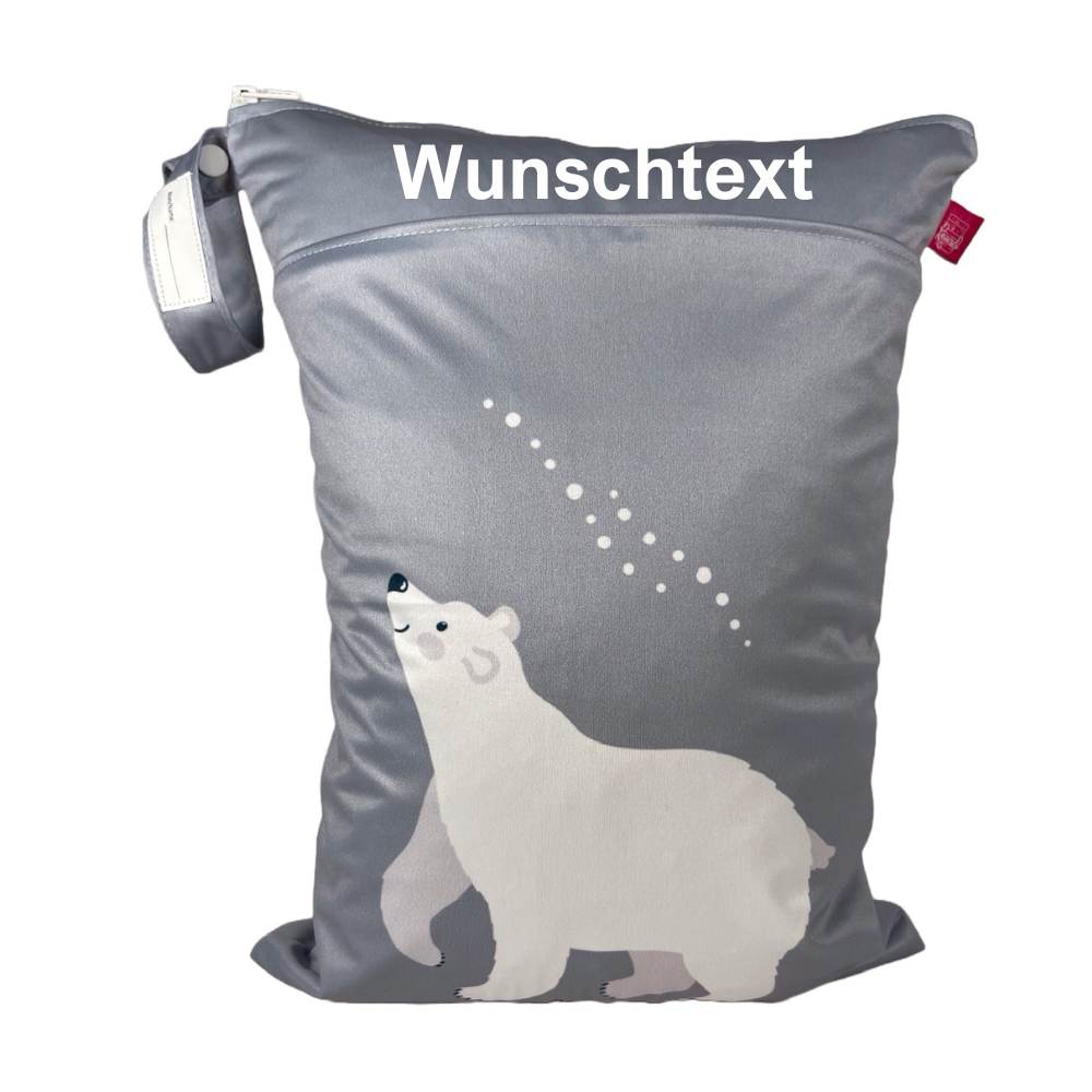 Nasstaschen Set „Eisbär“ - Personalisierbare Wetbags für Kita & Alltag