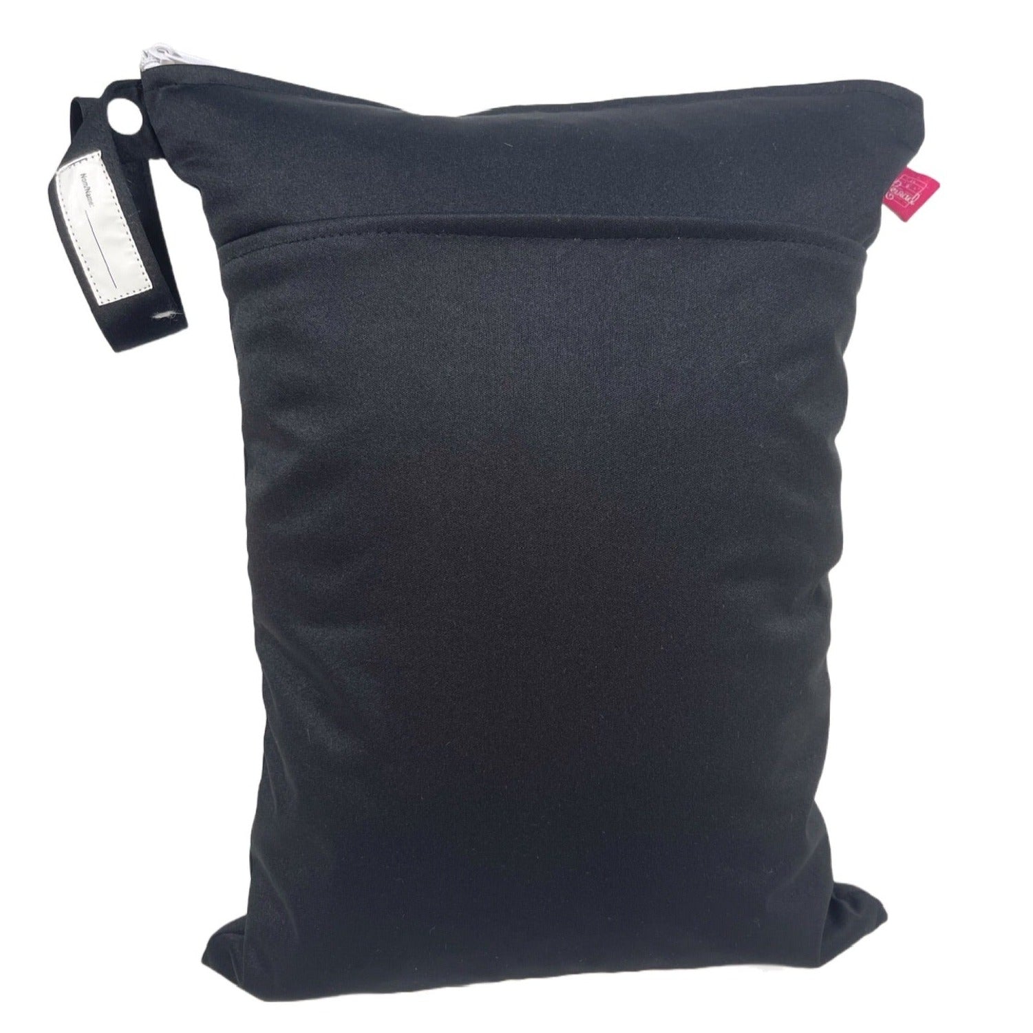 Großer unifarbener Wetbag „Schwarz“ - personalisierbarer Nassbeutel für Urlaub, Sport & Kita