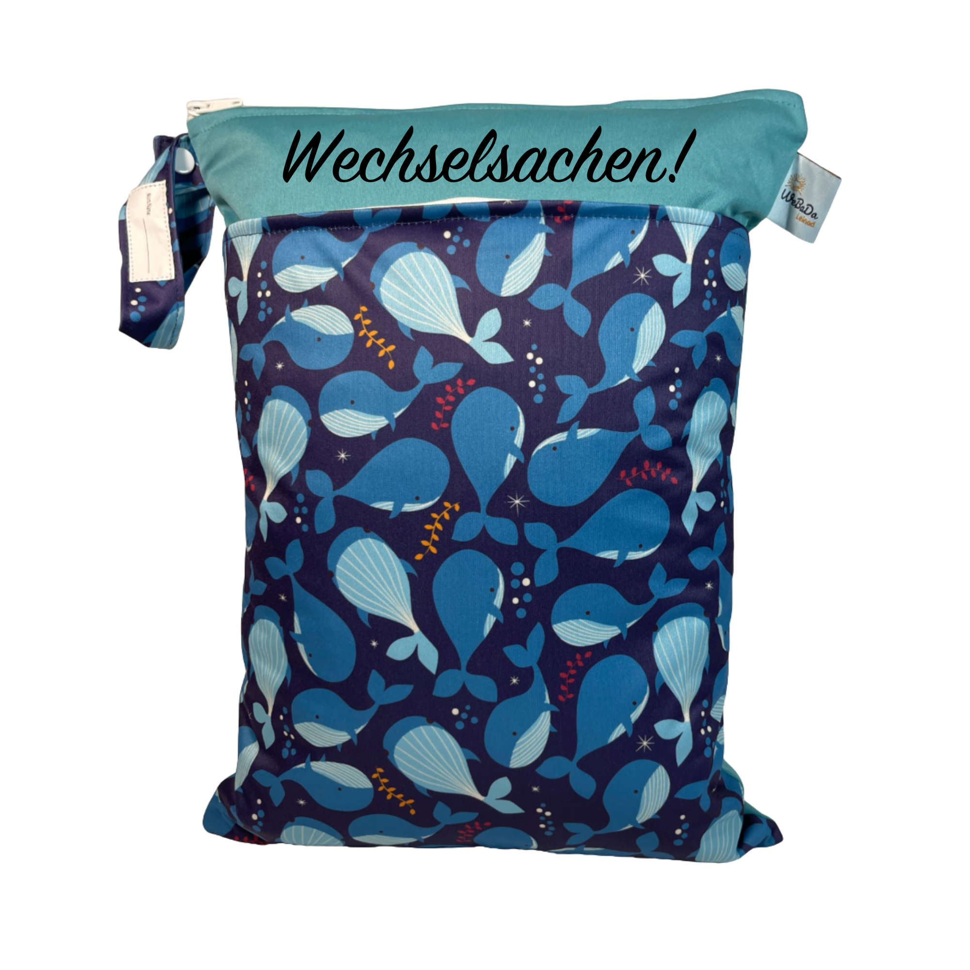 Große Wetbag „Wale“ - personalisierbare Badetasche
