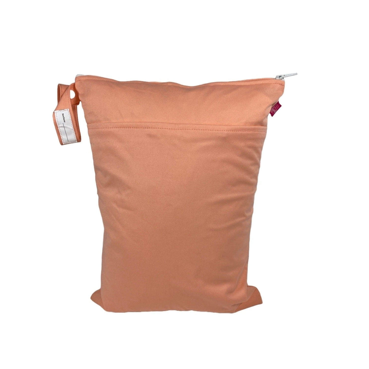 Großer unifarbener Wetbag „Lachsrot“ - personalisierbarer Nassbeutel für Urlaub, Sport & Kita