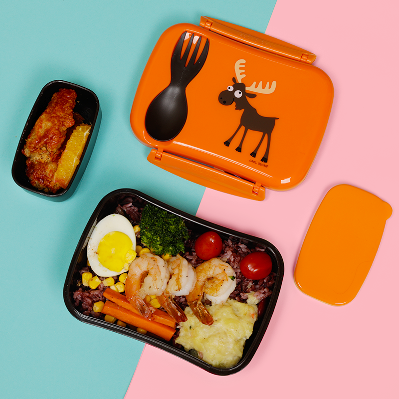 Brotdose mit Kühlakku & Besteck – Orange