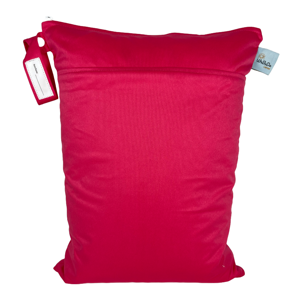 Großer unifarbener Wetbag „Pink“ - personalisierbarer Nassbeutel für Urlaub, Sport & Kita