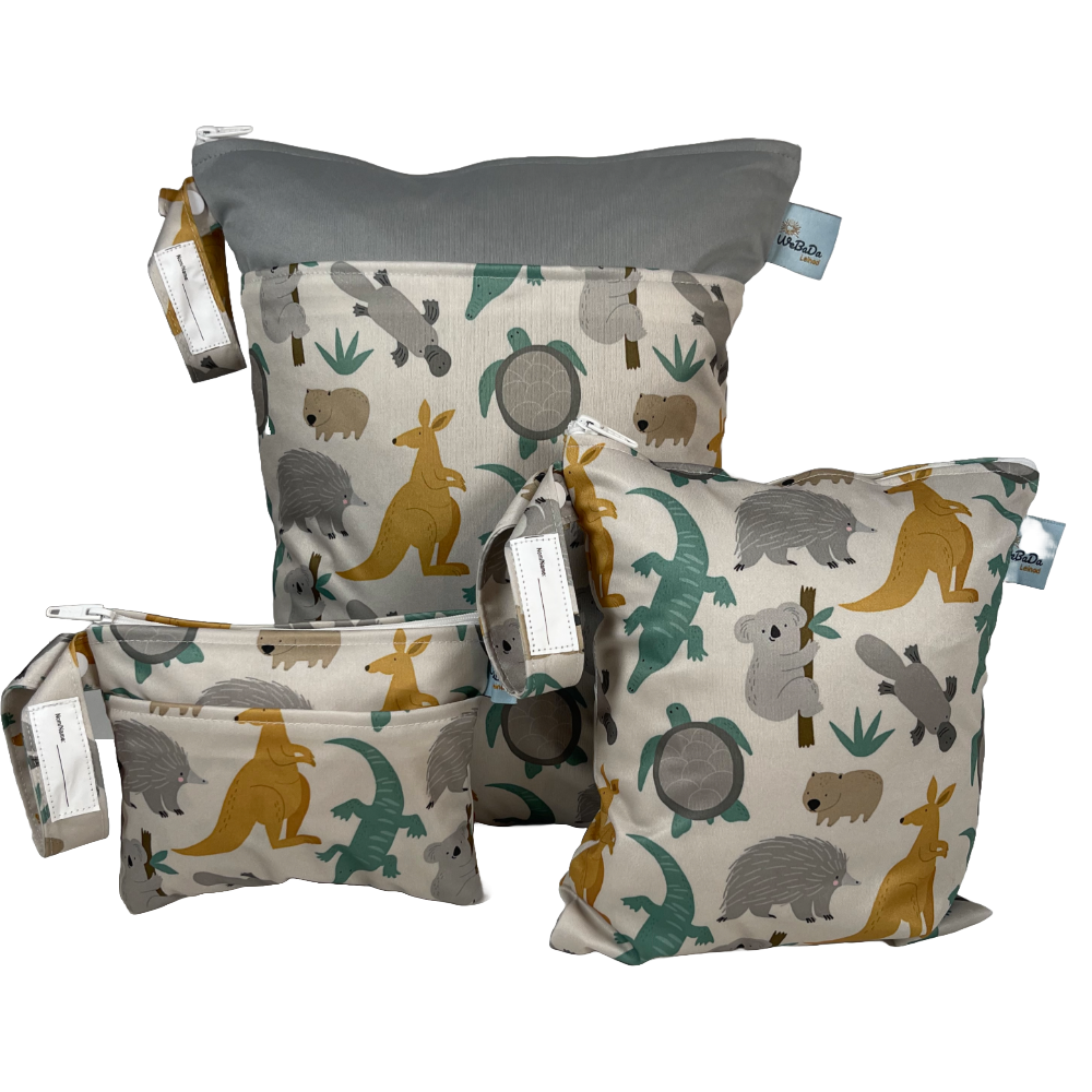 WETBAG SET „Australien“ - geruchsdichte Wäschebeutel für Kita, Reise & Alltag