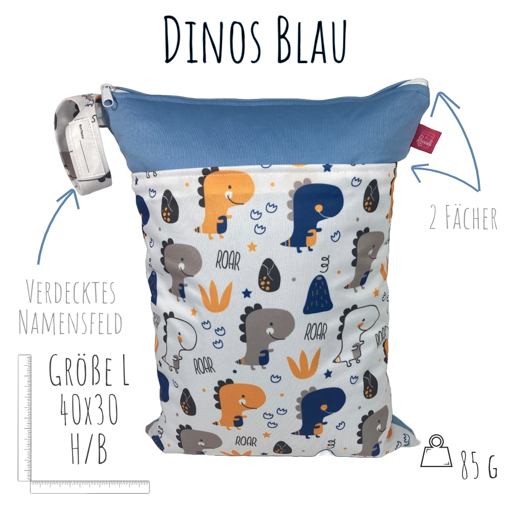 Große Wetbag „Dinos“ - personalisierbar