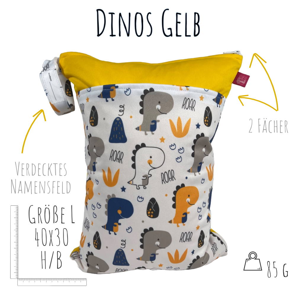 Große Wetbag „Dino“ - personalisierbar