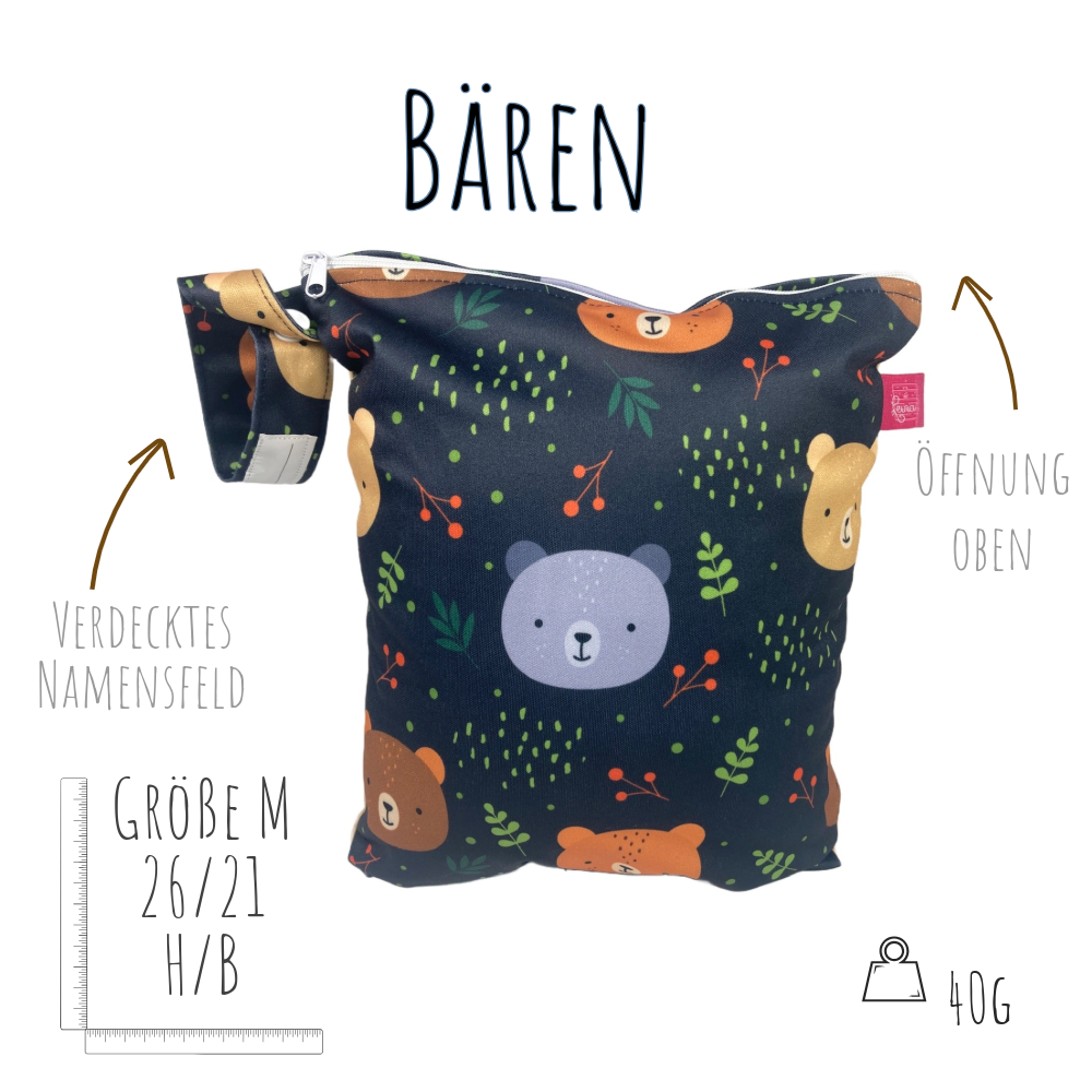 Mittelgroße Wetbag „Bären“