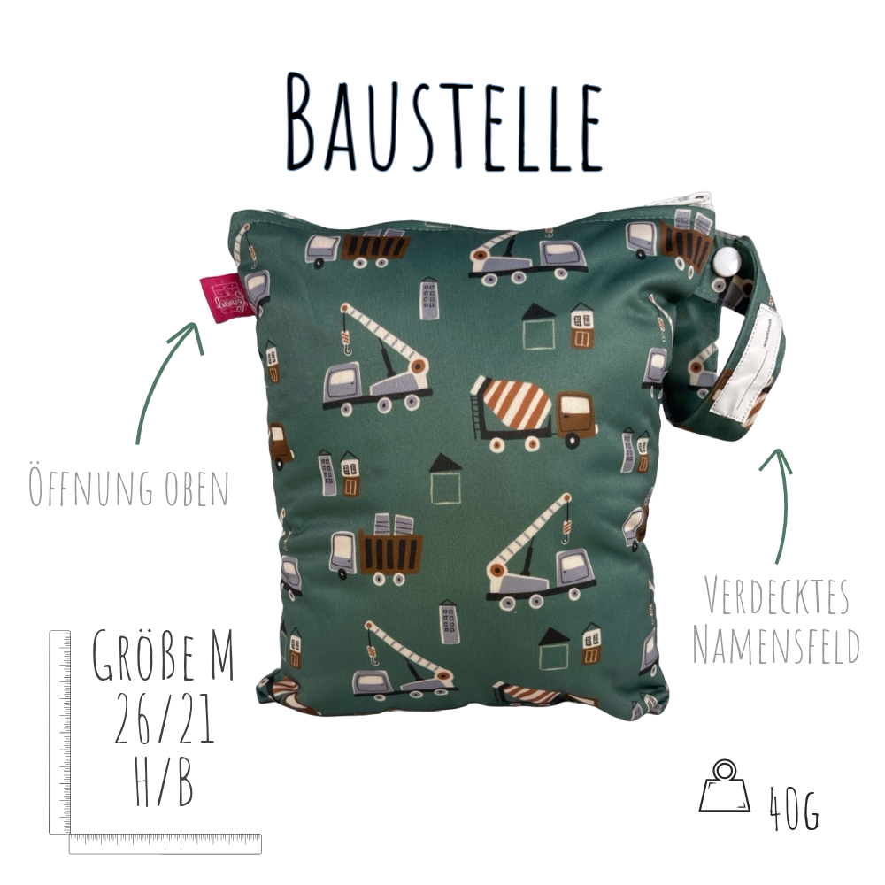 Mittelgroße Wetbag „Baustelle“