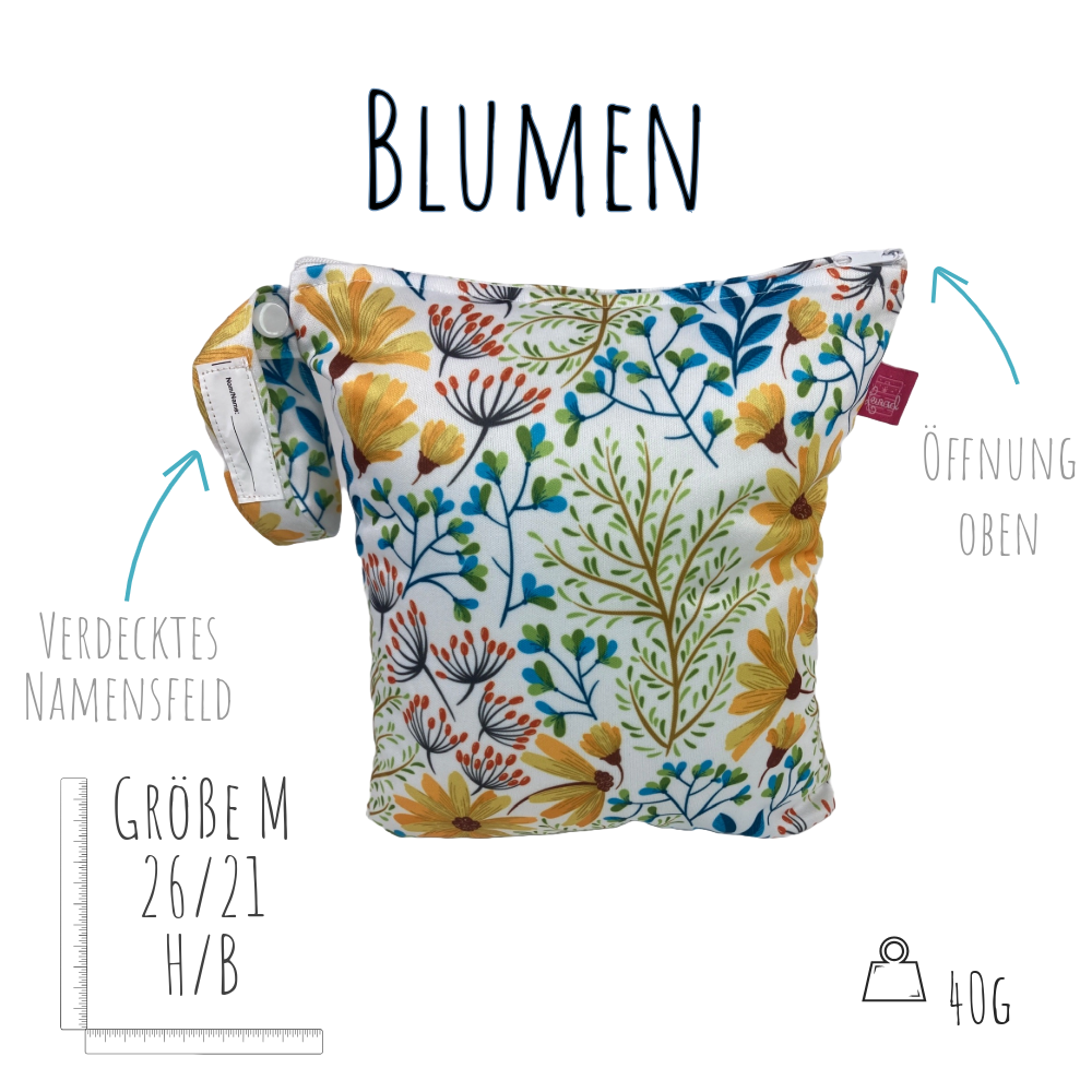 Mittelgroße Wetbag „Blumen“