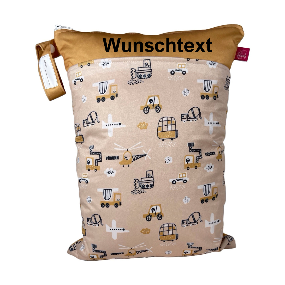 Wetbag Set „Autos“ - Personalisierbare Kitataschen