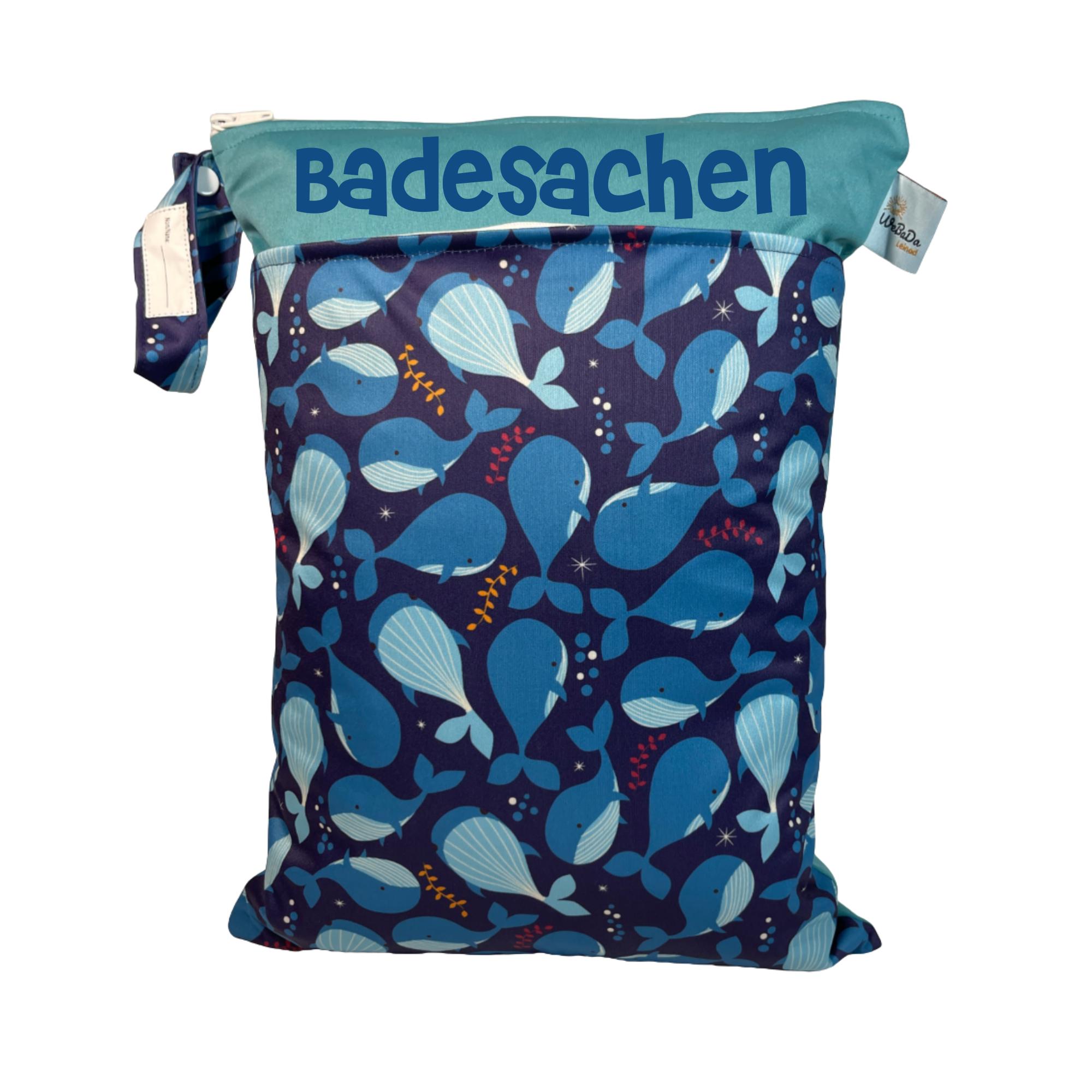 Große Wetbag „Wale“ - personalisierbare Badetasche