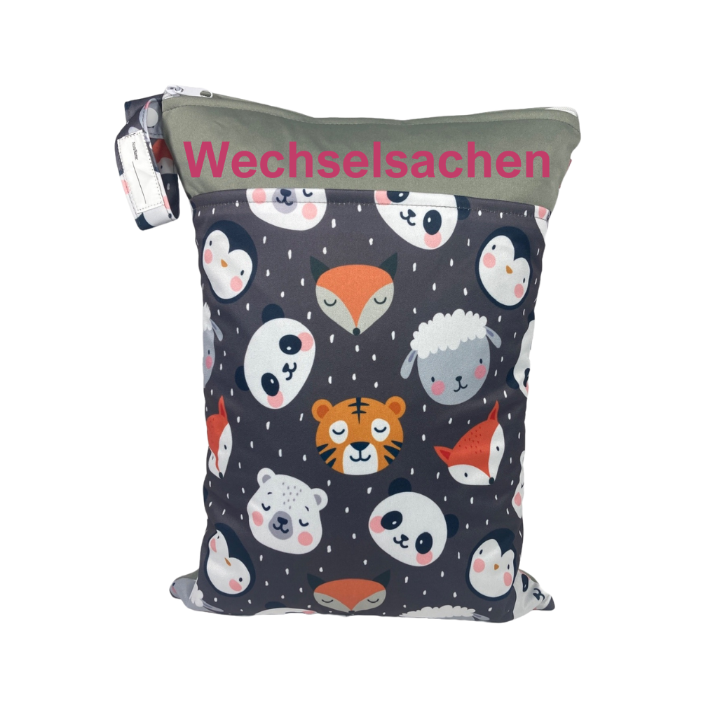 Große Wetbag "Tiere" - personalisierbar zum Kitastart