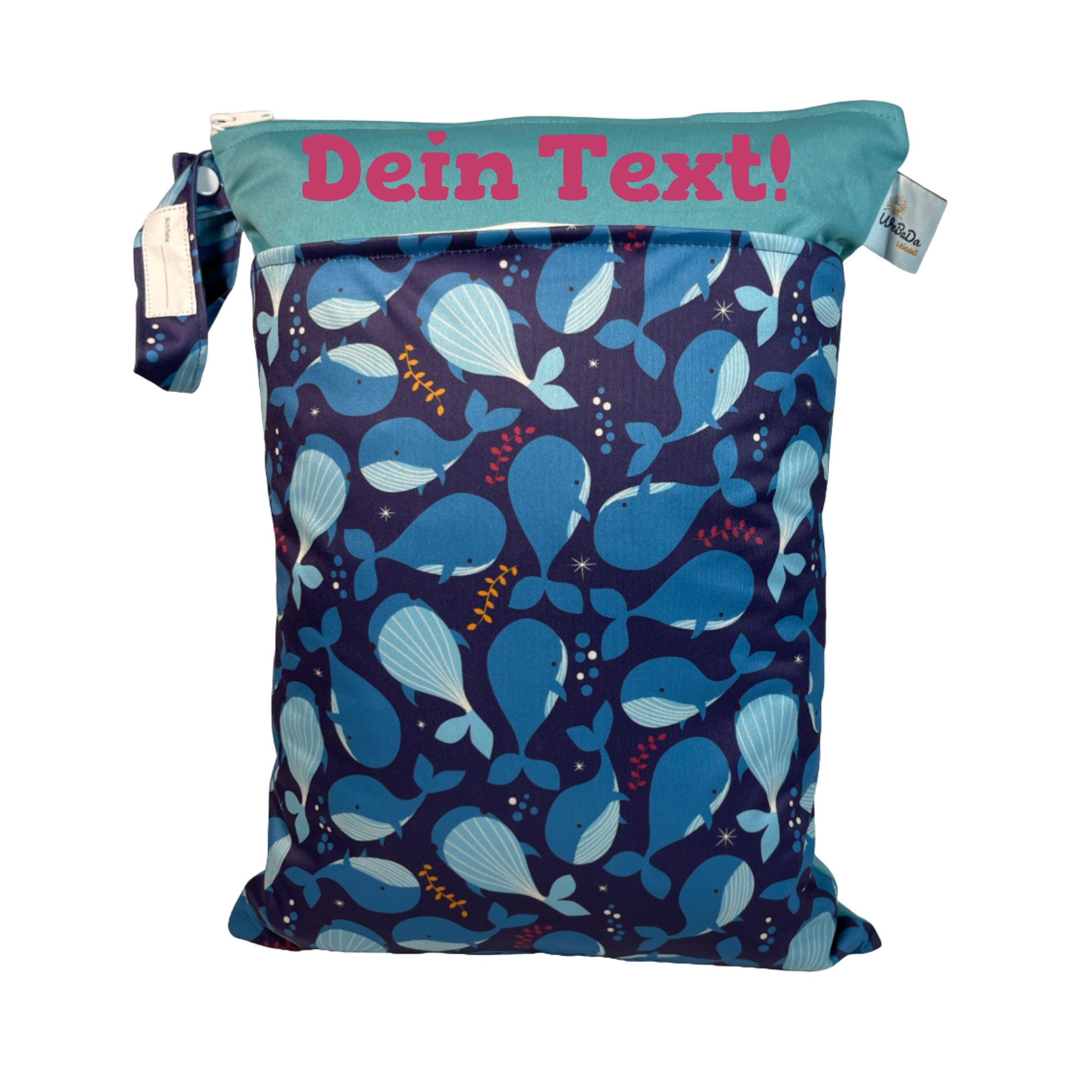 Große Wetbag „Wale“ - personalisierbare Badetasche