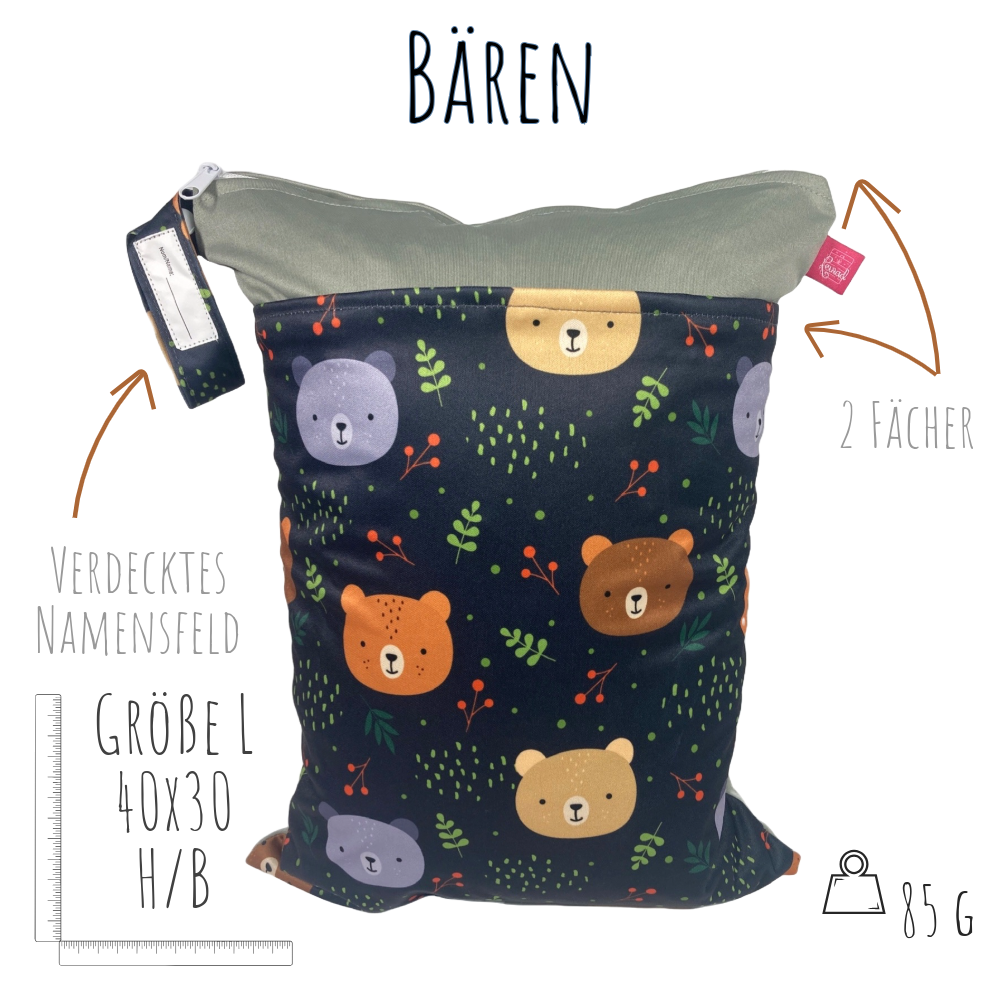 Große Wetbag "Bären" - personalisierbar