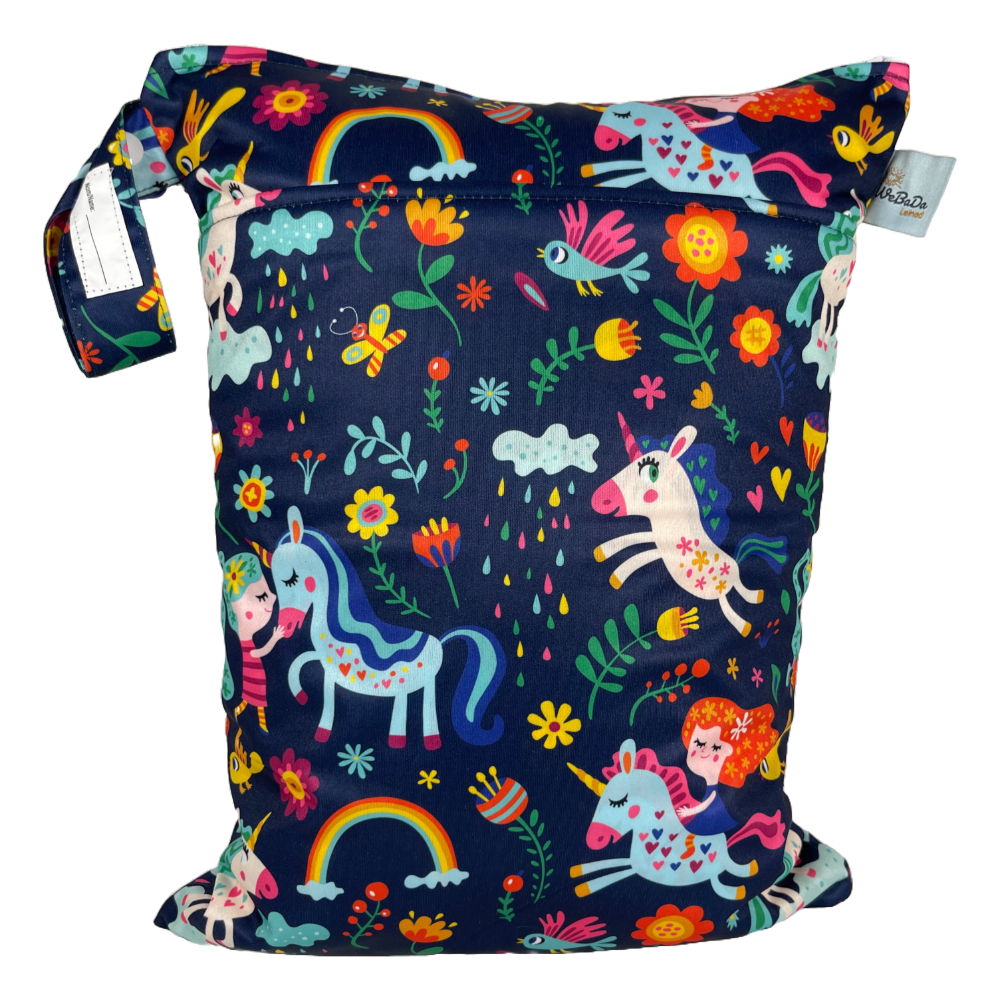 Wetbag mit Einhorn Mädchen für Kindergarten, Krippe, Geschenk zur Geburt