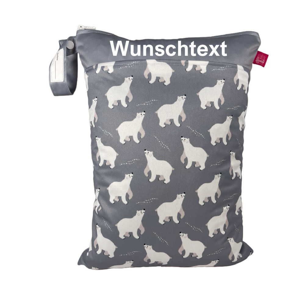 Nasstaschen Set „Eisbär“ - Personalisierbare Wetbags für Kita & Alltag