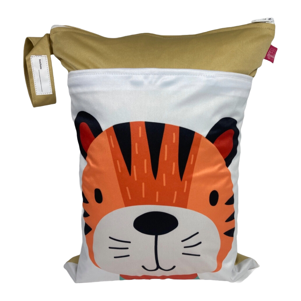 Wetbag mit Namen „Tiger“ - personalisiert für Kita & Sport