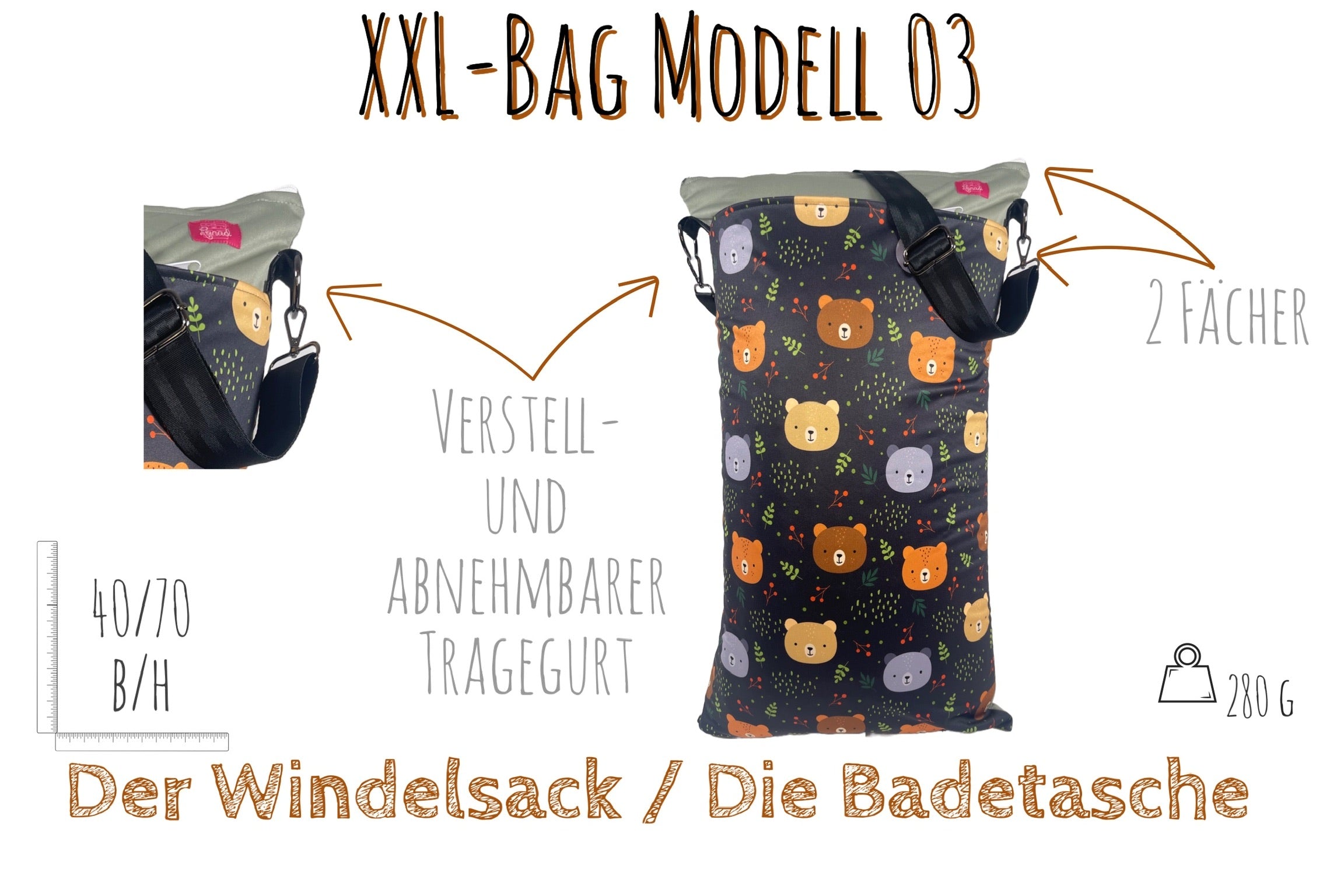 XXL Wetbag „Bären“