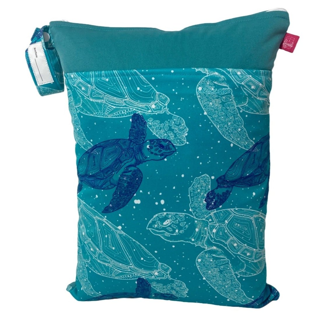 Große WETBAG mit NAMEN "Schildkröten" - für Badesachen, Schmutzwäsche uvm.