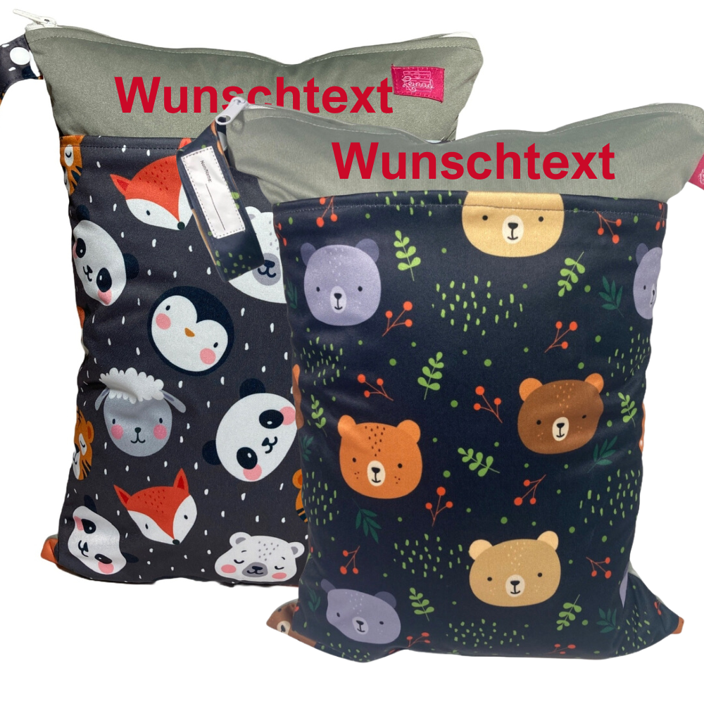 Kitastarterset „Bären & Tiere“ - Personalisierbare Wetbags