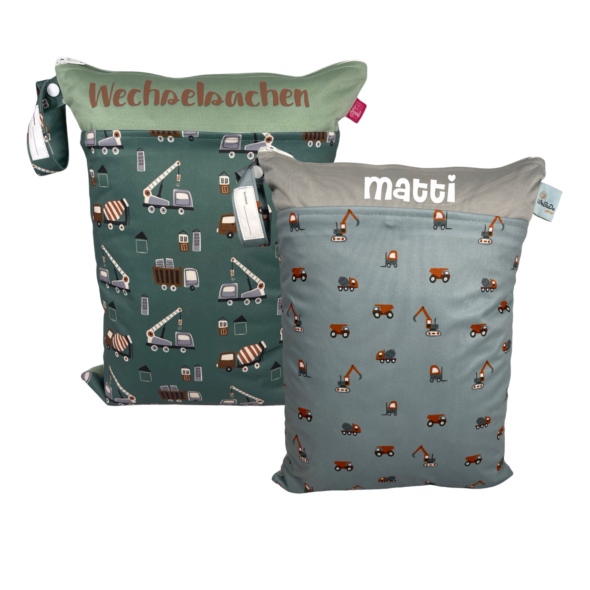 WETBAG mit NAMEN Set - Kitastarterset Baustelle
