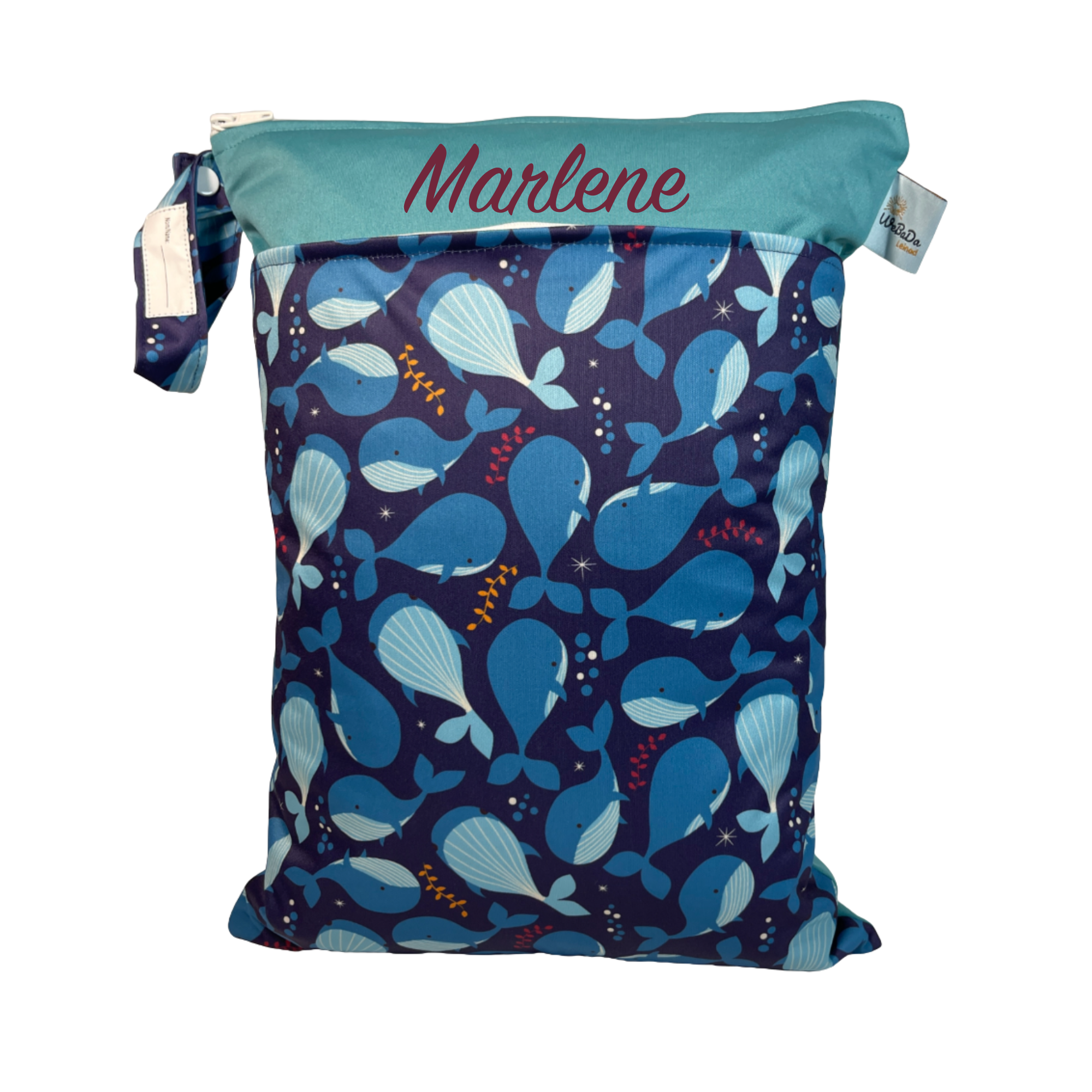Große Wetbag „Wale“ - personalisierbare Badetasche