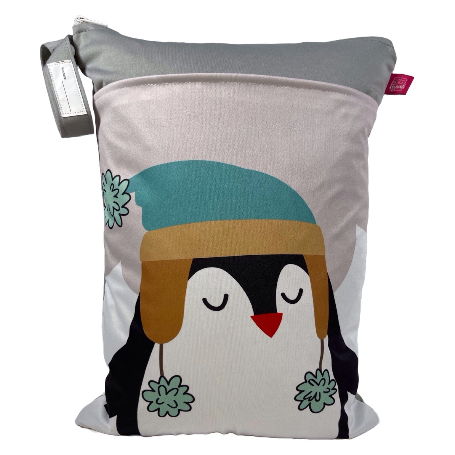 Wetbag mit Namen „Pinguin“ - personalisierbarer Wäschebeutel für Kita, Sport & Alltag