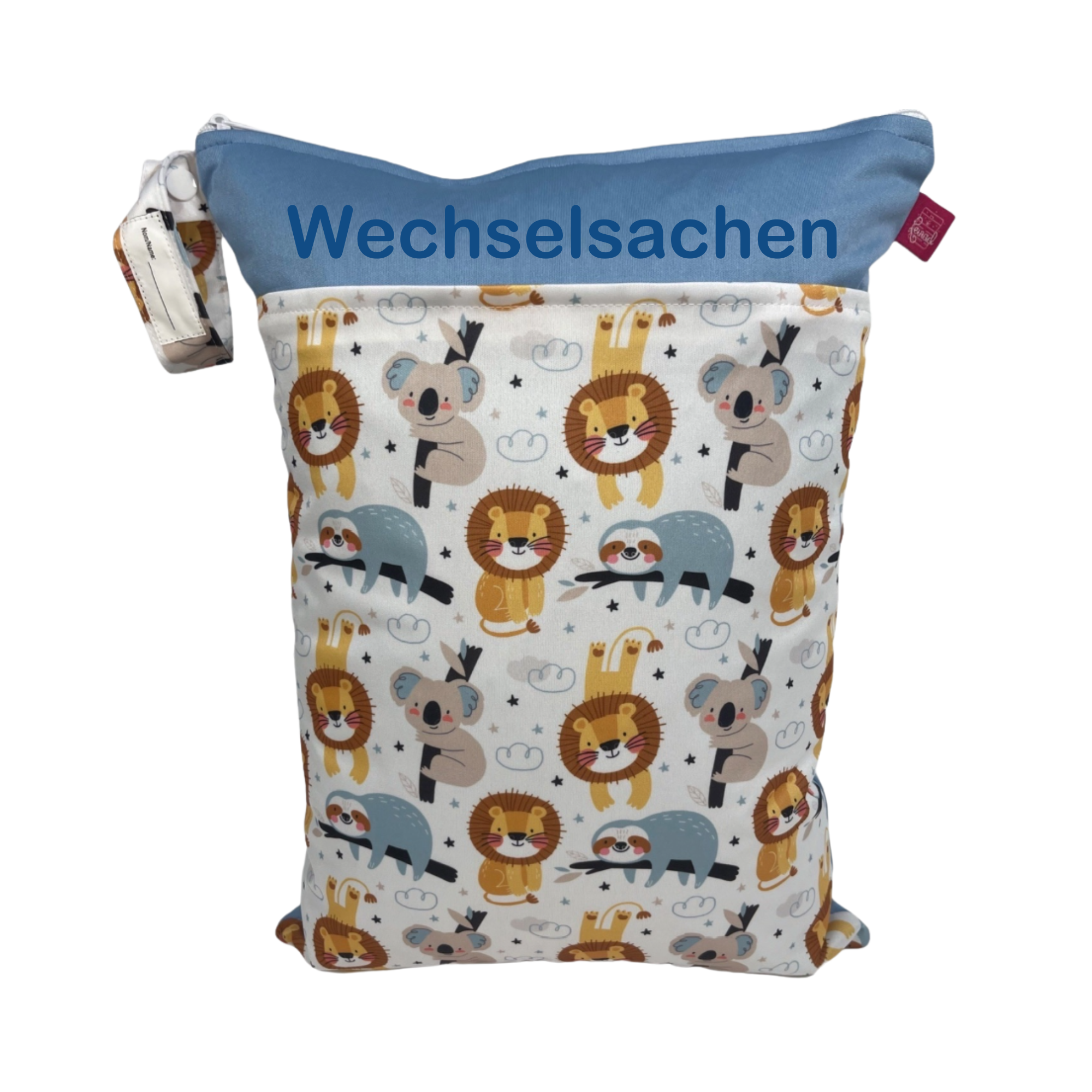 Nachhaltiger Beutel für Wechselsachen für Kinder mit Tiermotiv, waschbar, wasserdicht