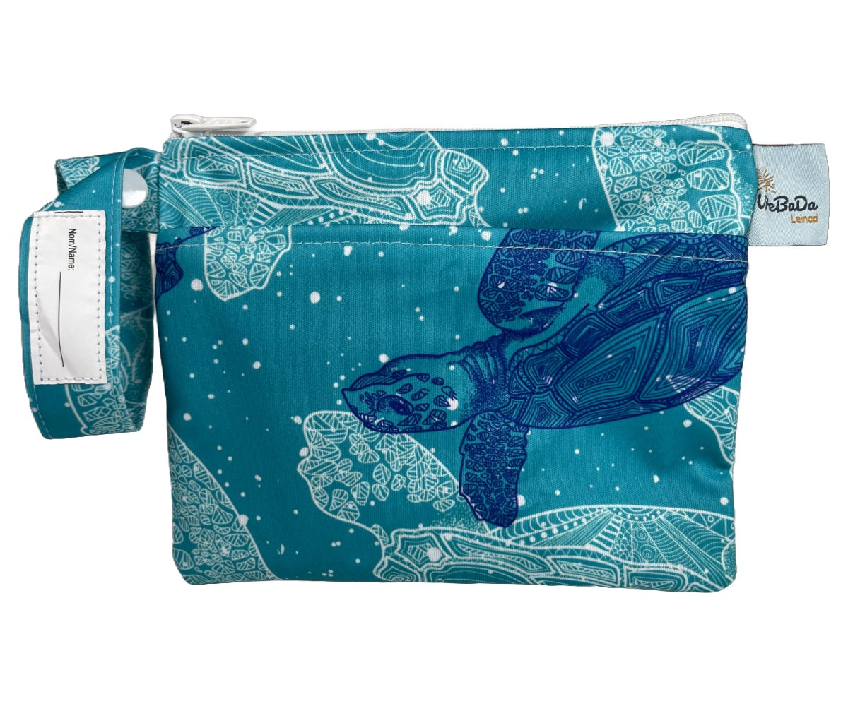 Wetbag Viererset „Schildkröten“ - personalisierbare Wäschebeutel für Reise und Alltag