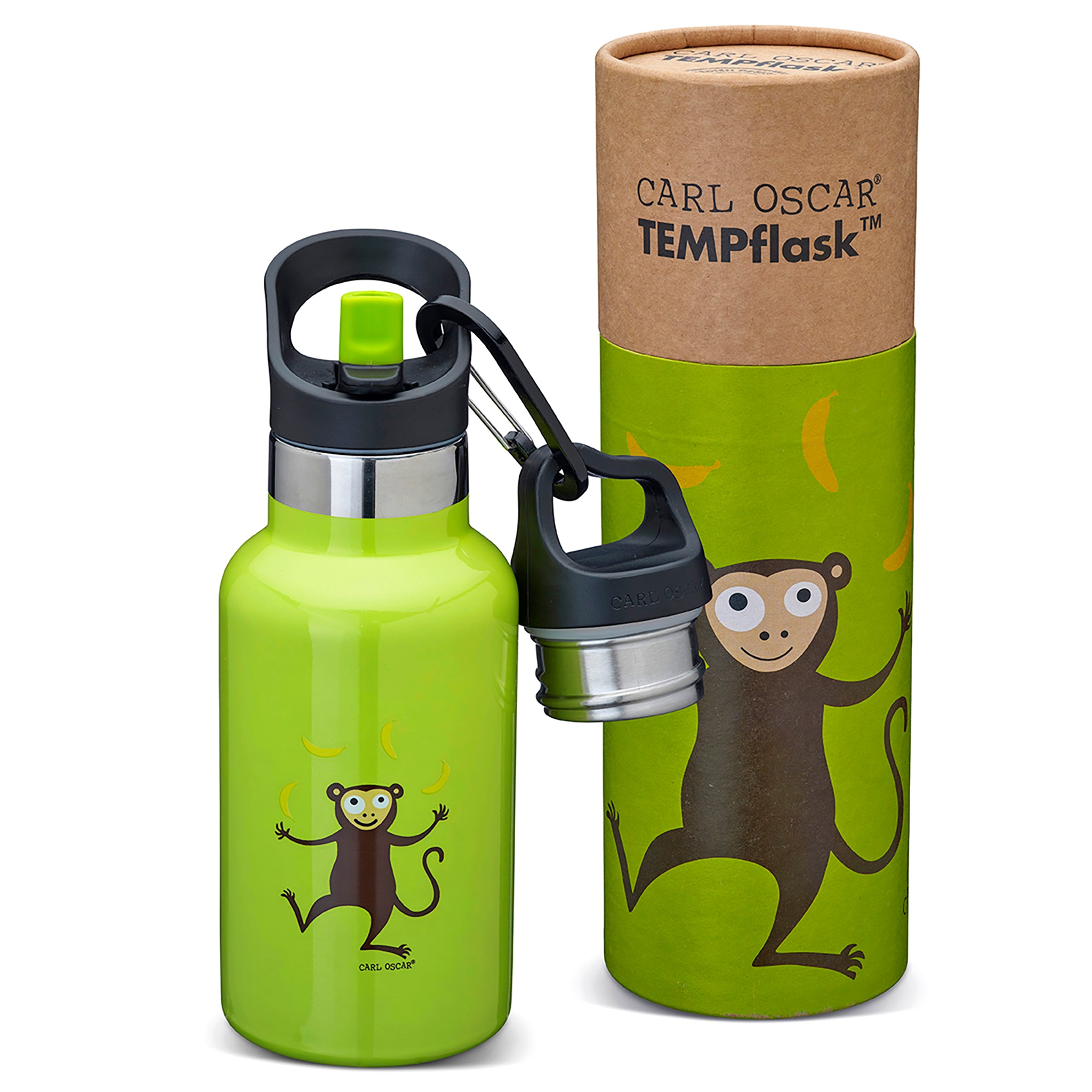 Kinder Trinkflasche aus Edelstahl, Carl Oscar, 350ml - Limette