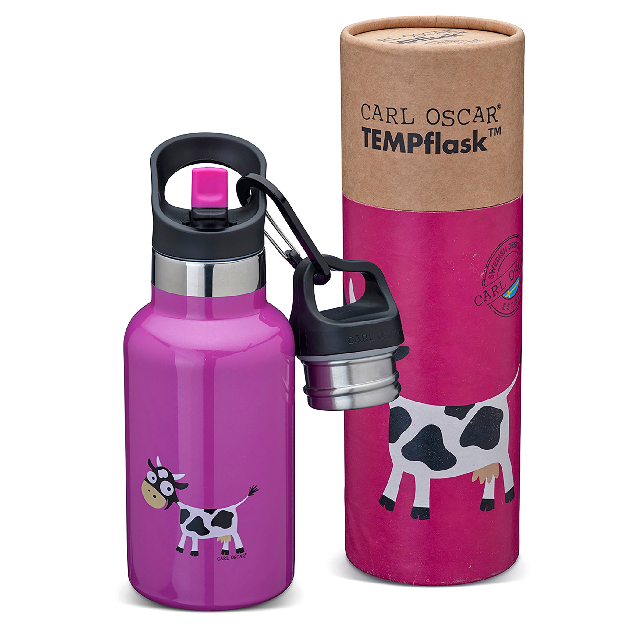 Kinder Trinkflasche aus Edelstahl, Carl Oscar, 350ml - Pink