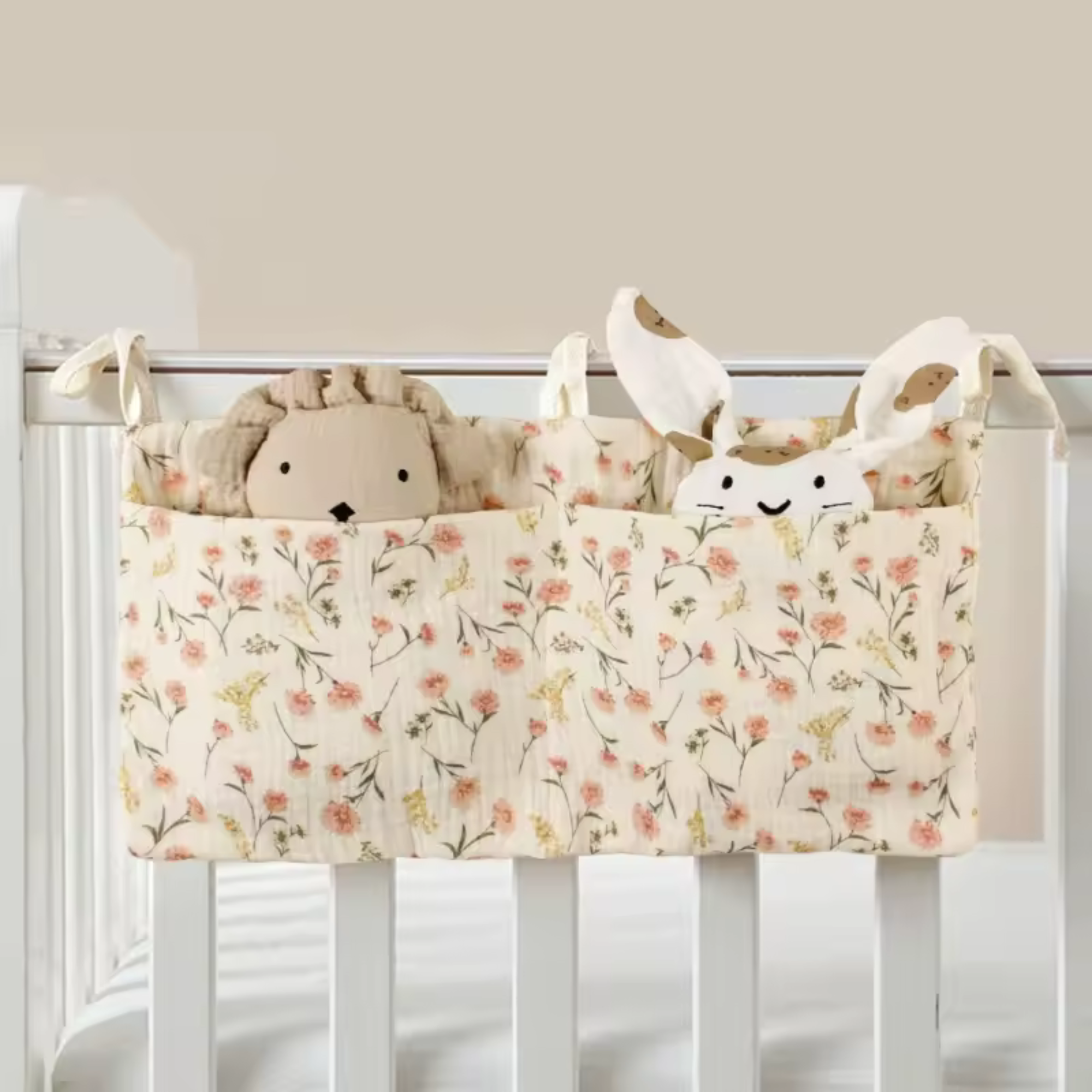 Betttasche aus Musselin - Utensilo für Baby- & Kinderbett
