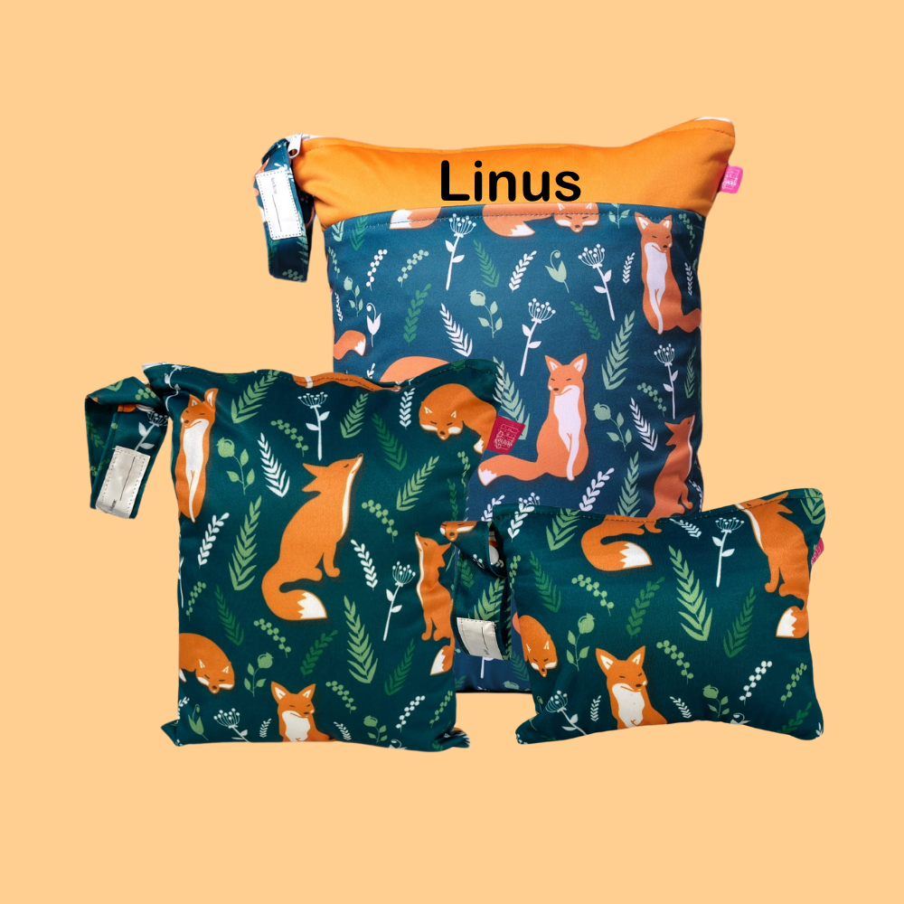 WETBAG SET „Füchse“ - geruchsdichte Wäschebeutel für Kita, Reise & Alltag