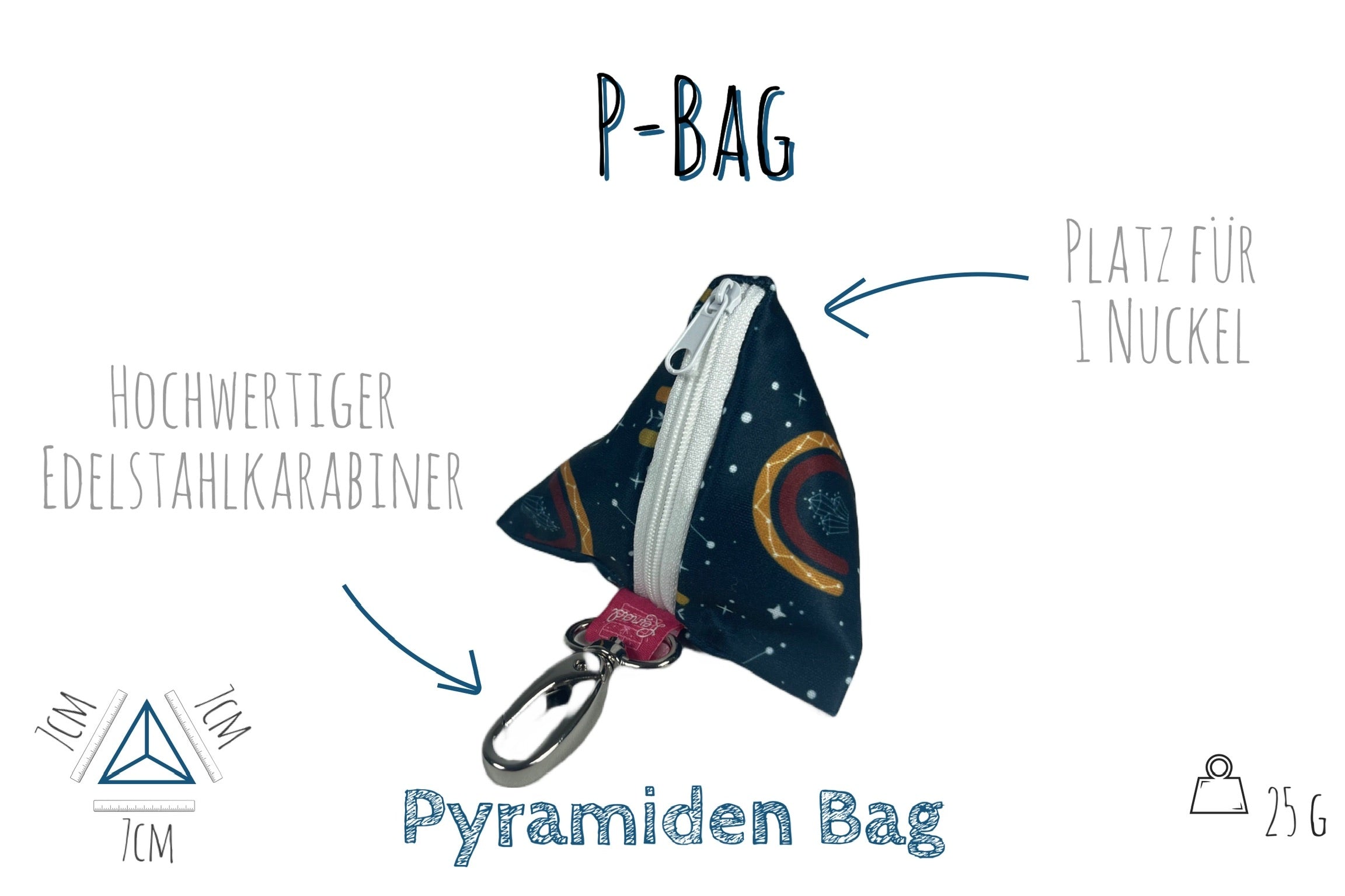 Pyramidentasche für kleine Utensilien - viele Motive
