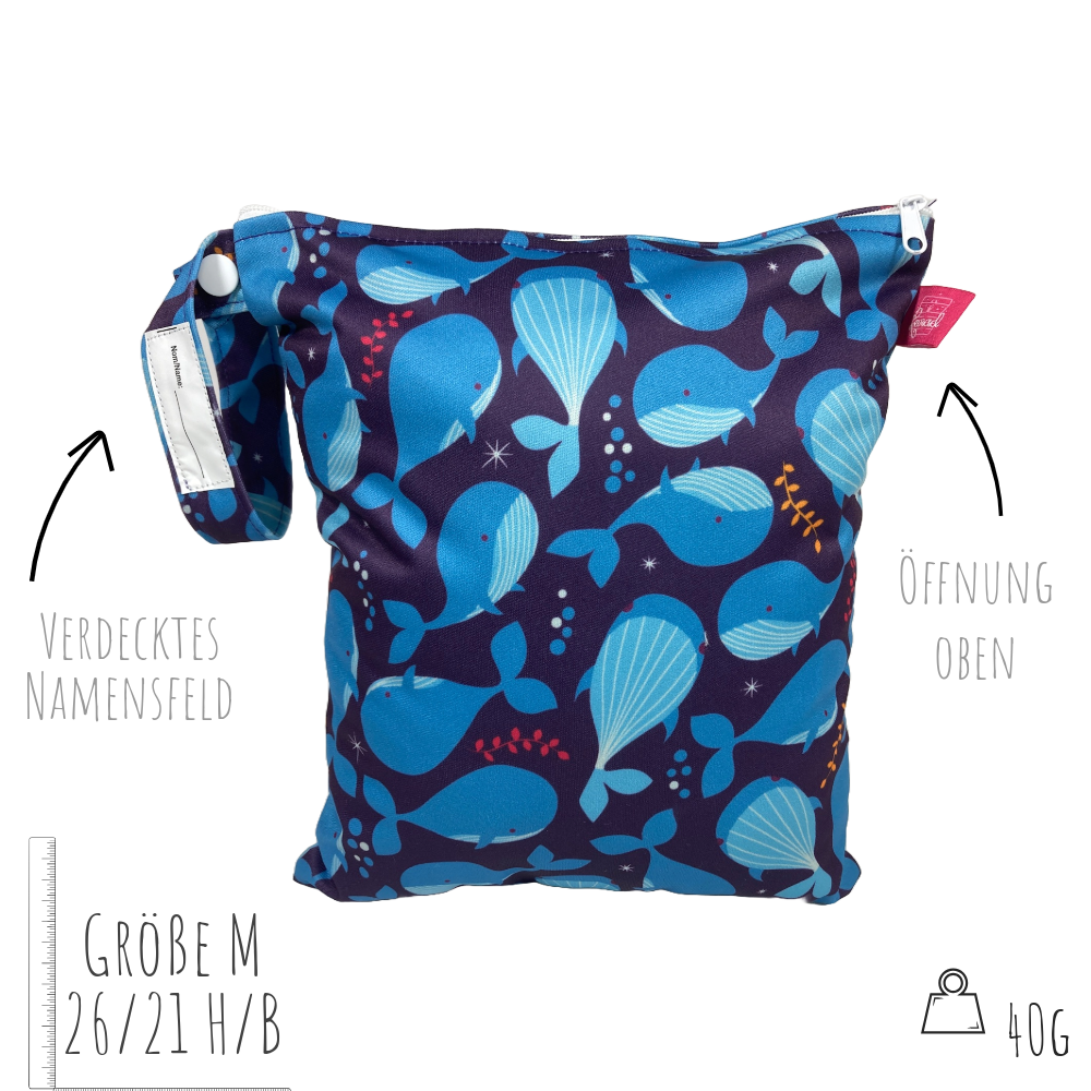Mittelgroße Wetbag „Wale“
