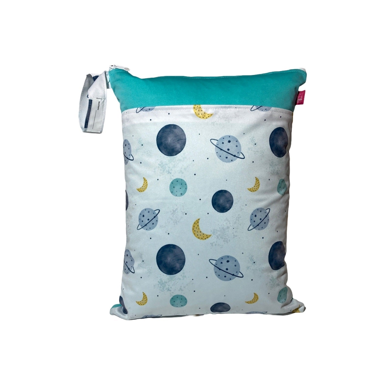 Wetbag mit Namen „Planeten“ - personalisierter Wäschebeutel für Kita & Alltag