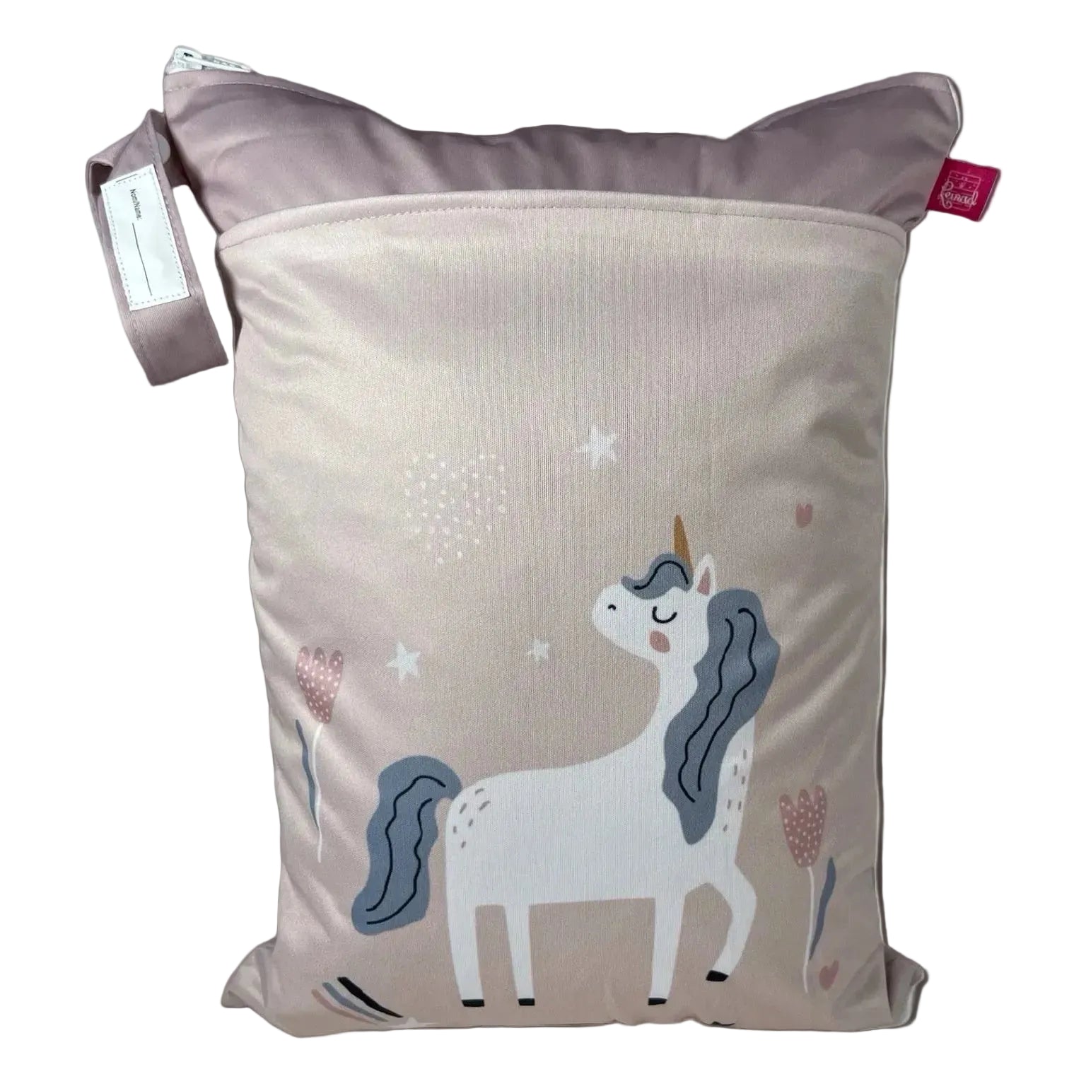 Große Nasstasche "Einhorn"- personalisierbar - Wetbag mit Namen für Kita & Zuhause