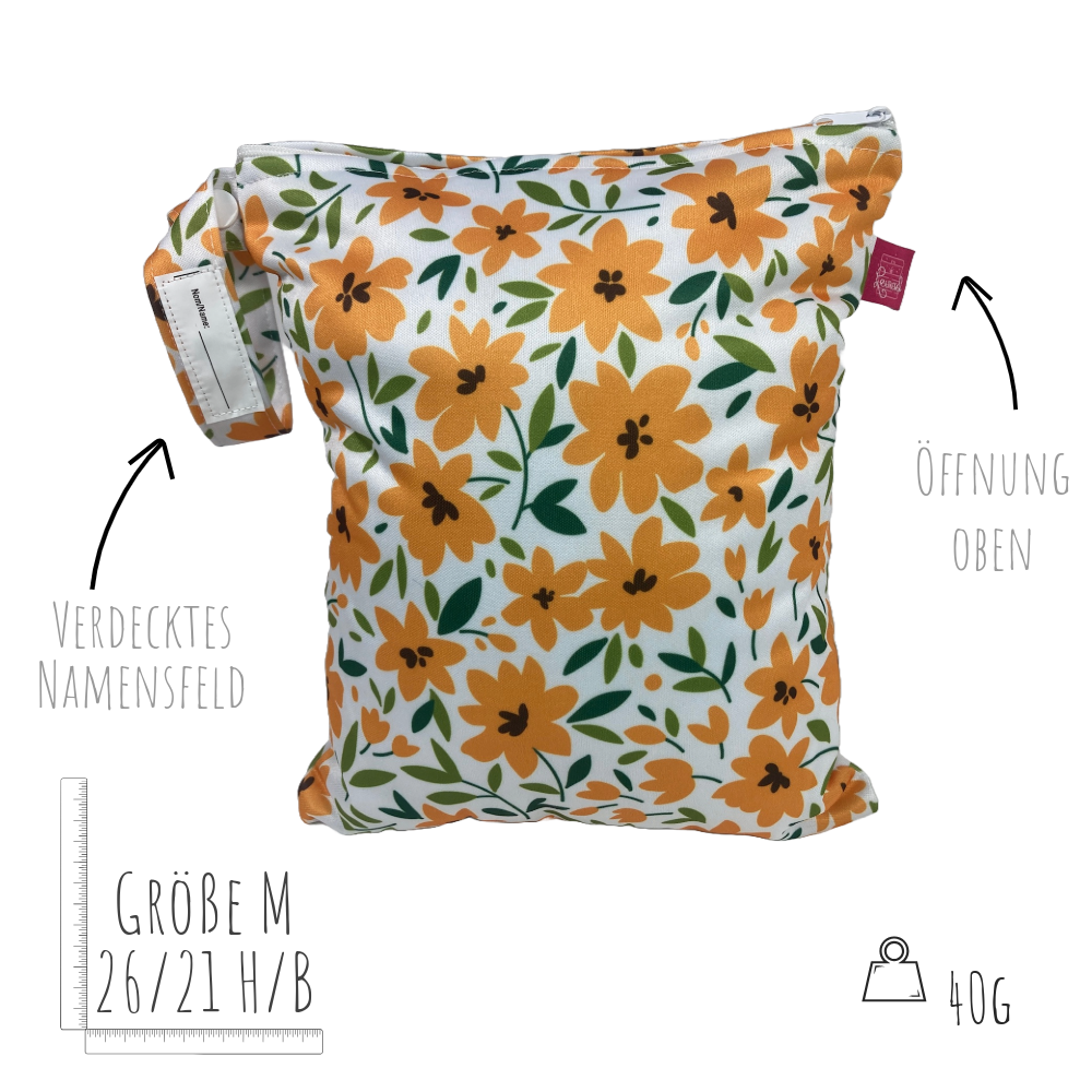 Wetbag Zweierset mittelgroß “Blumen“