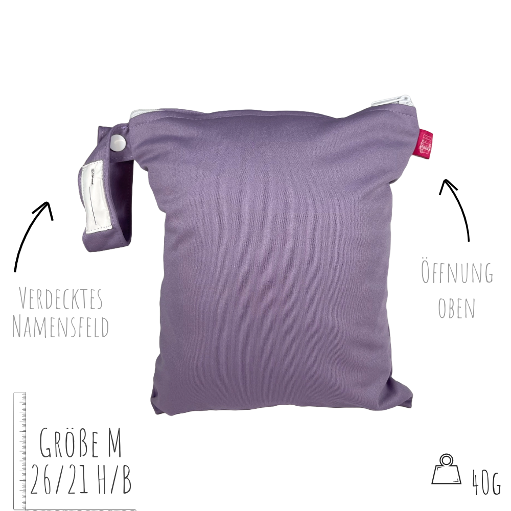 Wetbag Größe M in Uni-Farben – ideal für Periodenunterwäsche, Kosmetik & Badebekleidung
