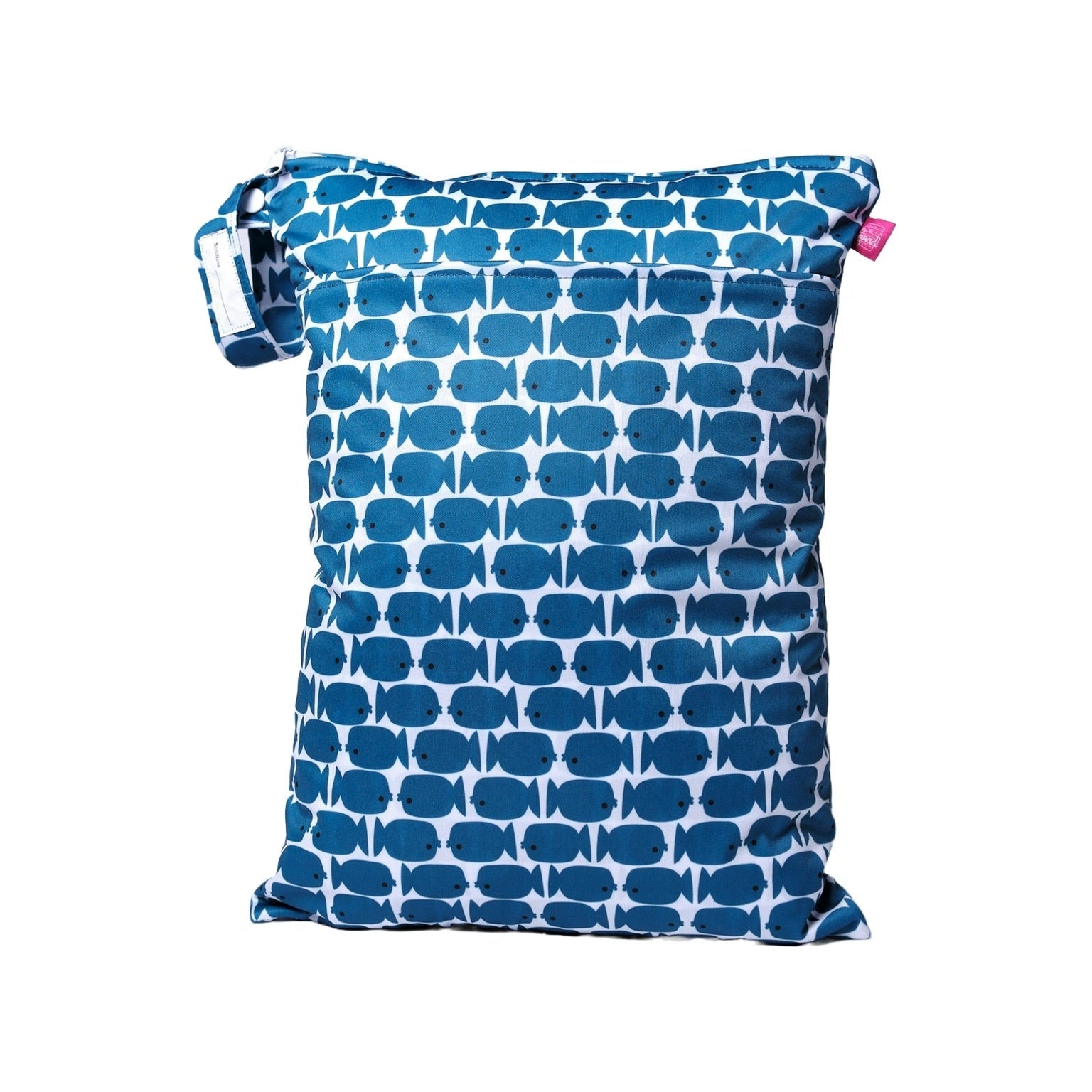 Nachhaltiger Wetbag groß mit Fische-Motiv für Schwimmsachen, Sportbekleidung und Camping