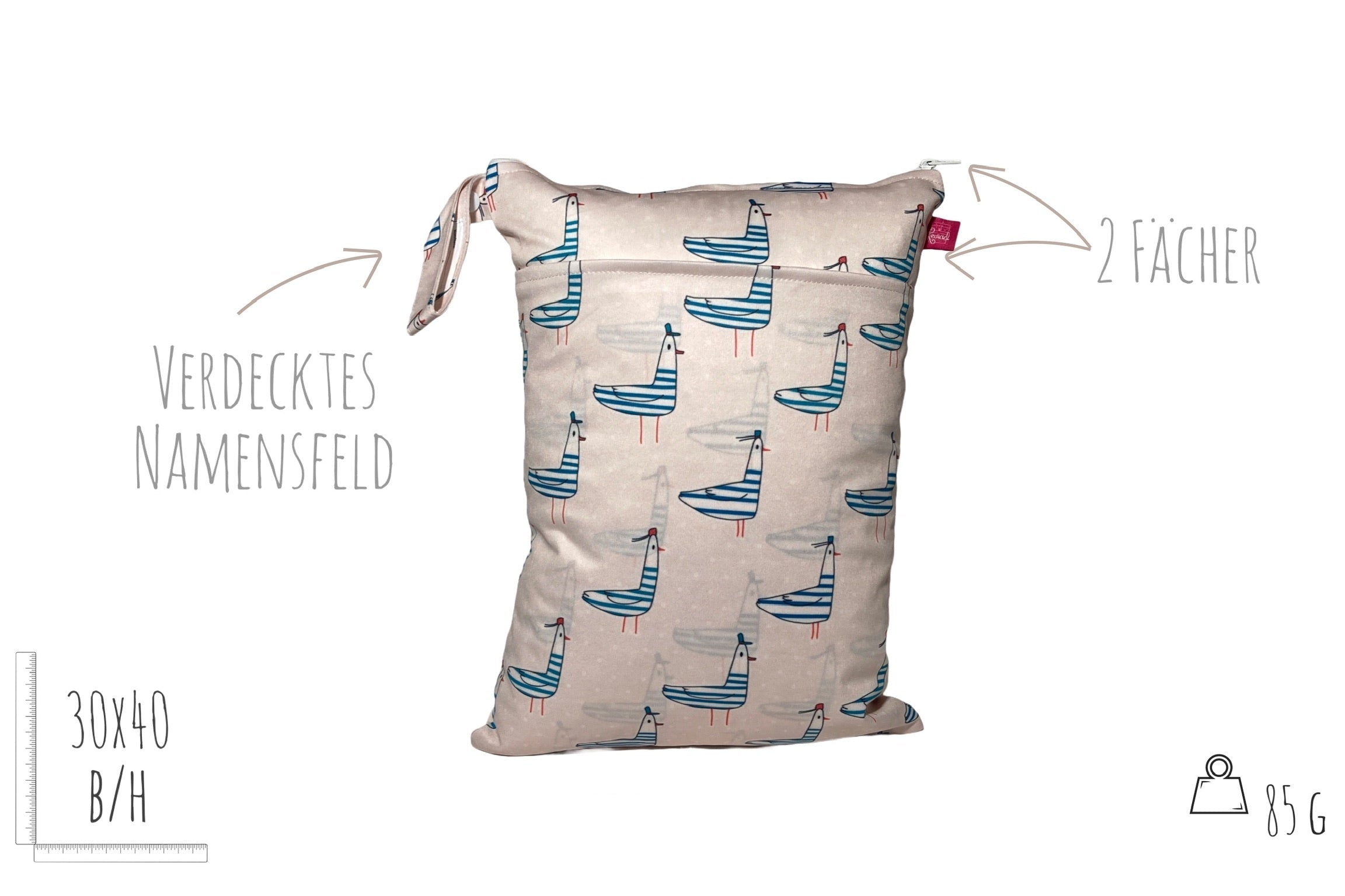 Wetbag „Möwe“ – maritime Tasche für Sport & Reise