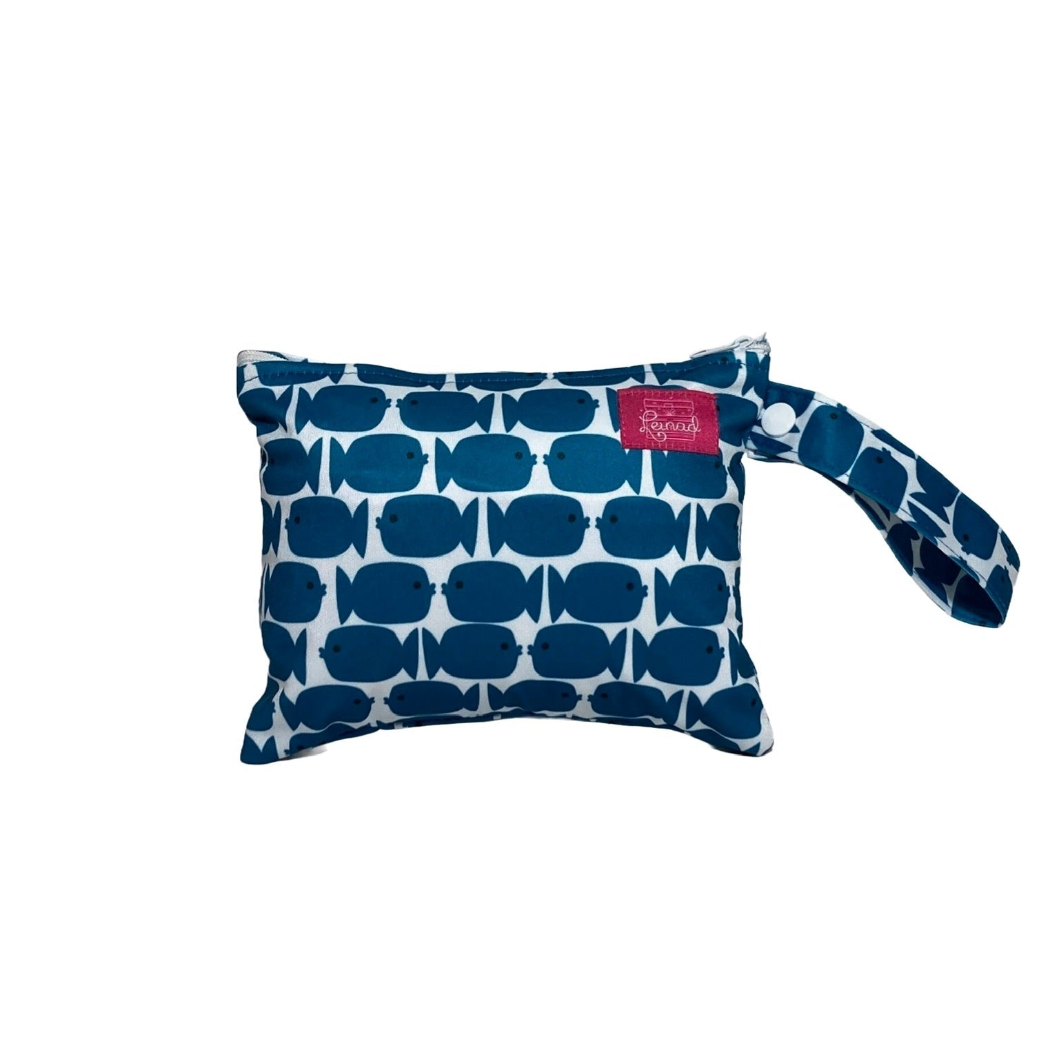 Mini Wetbag S mit Fische-Motiv für Kosmetik, Stilleinlagen oder kleine Hygieneprodukte unterwegs